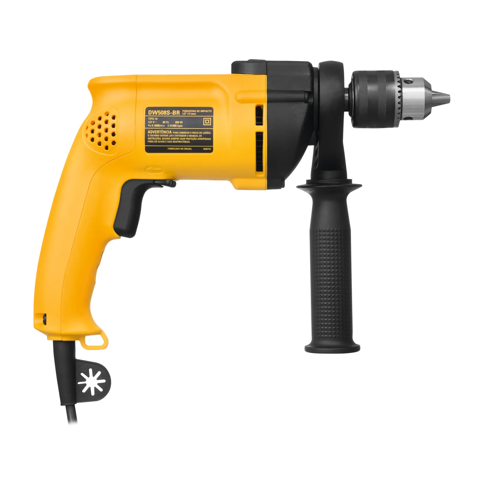 DEWALT® Taladro Percutor de 1/2" (13mm) con Cable de 700W y Velocidad Variable Reversible