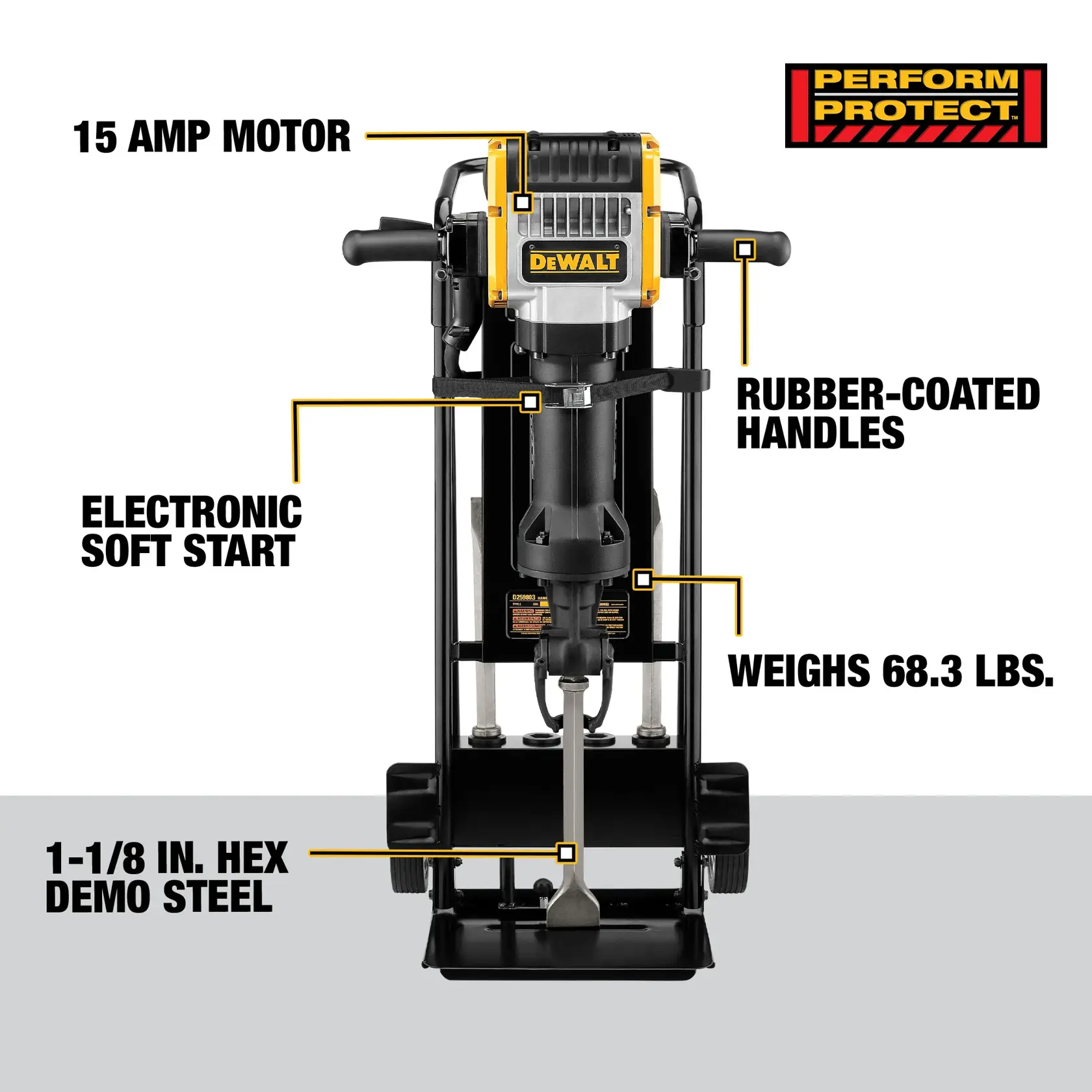 DEWALT® 1-1/8-in. 68 lb. Hex Pavement Breaker With Hammer