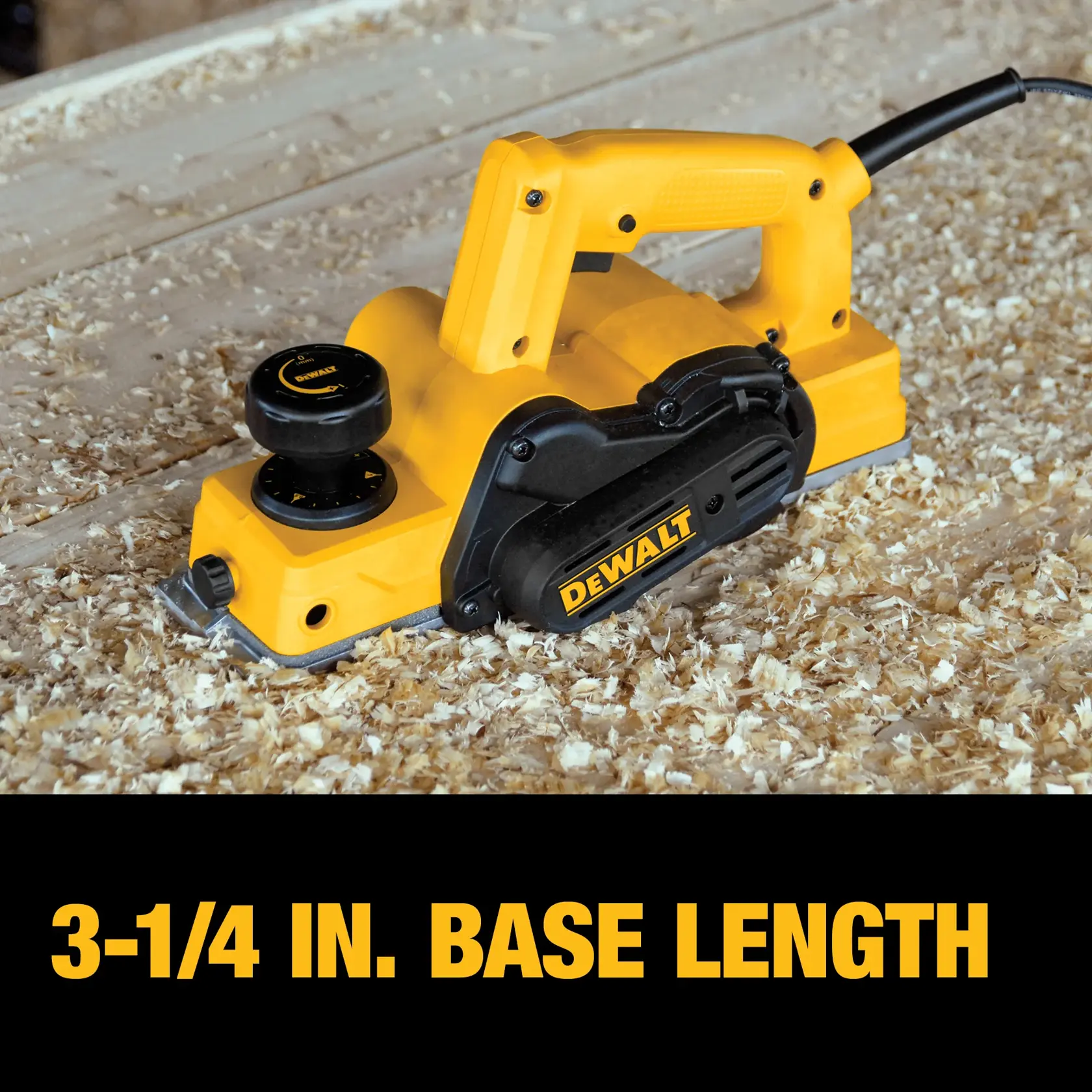 DEWALT Portable Hand Planer being used to cut a plank of wood