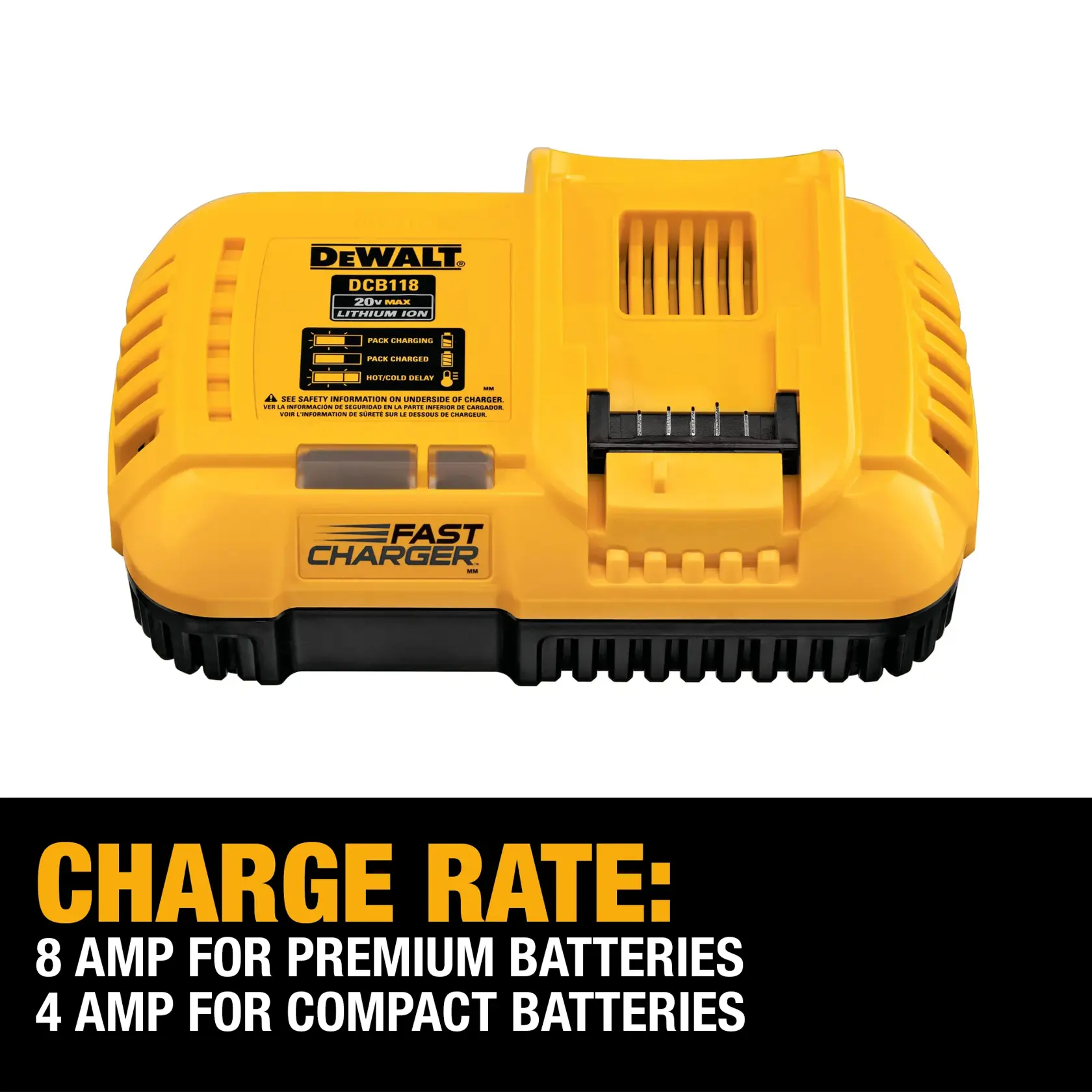 DEWALT® 20V MAX*/60V MAX* FLEXVOLT® 8 Amp Fast Charger