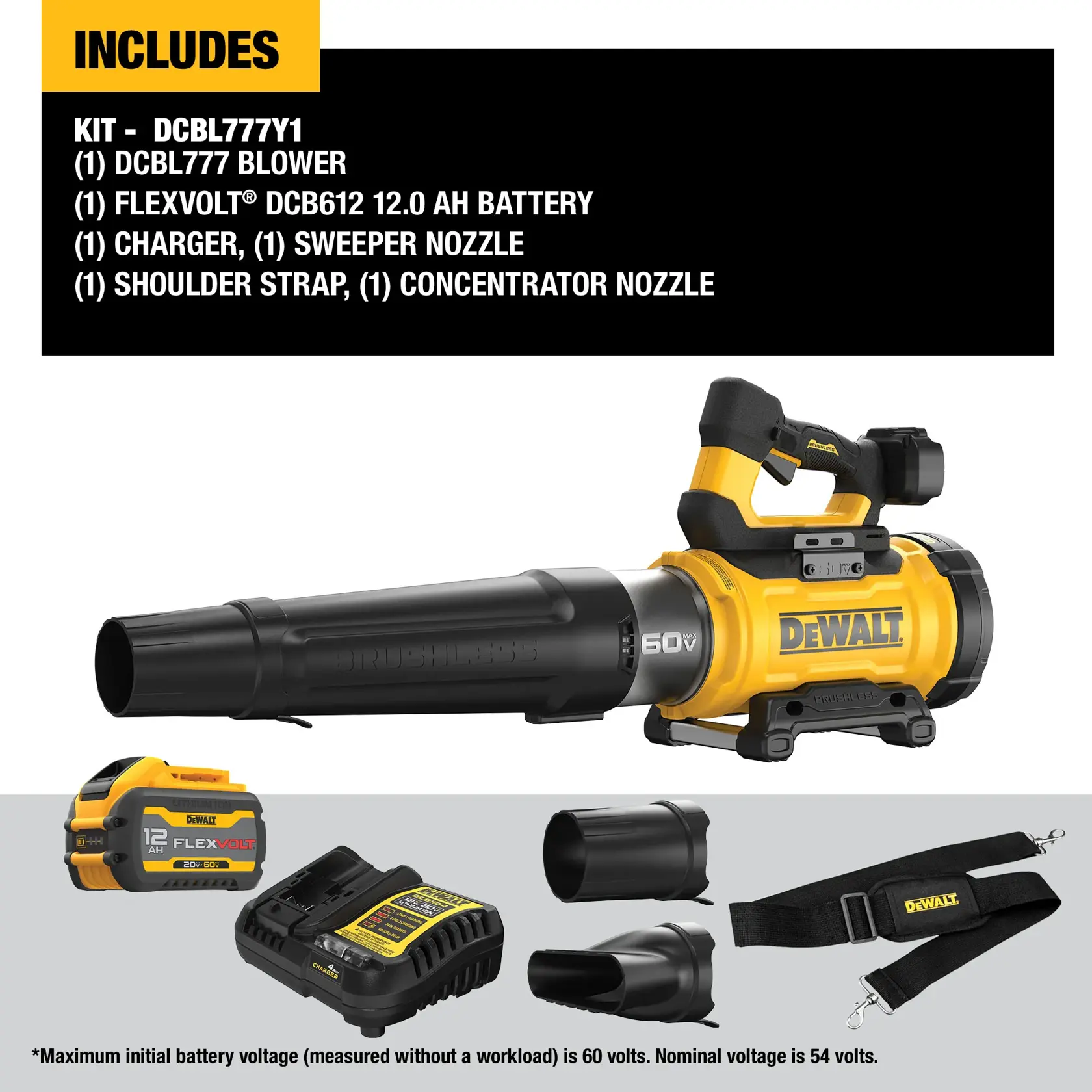 Items included in 60V MAX* HIGH POWER BRUSHLESS BLOWER