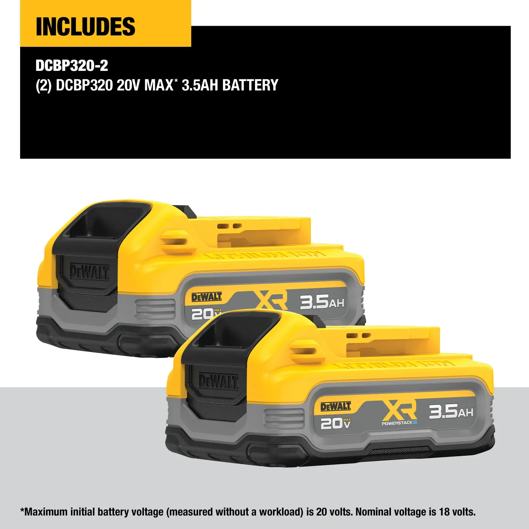 XR POWERSTACKT™ 3.5 Ah Battery kit includes carousel graphic