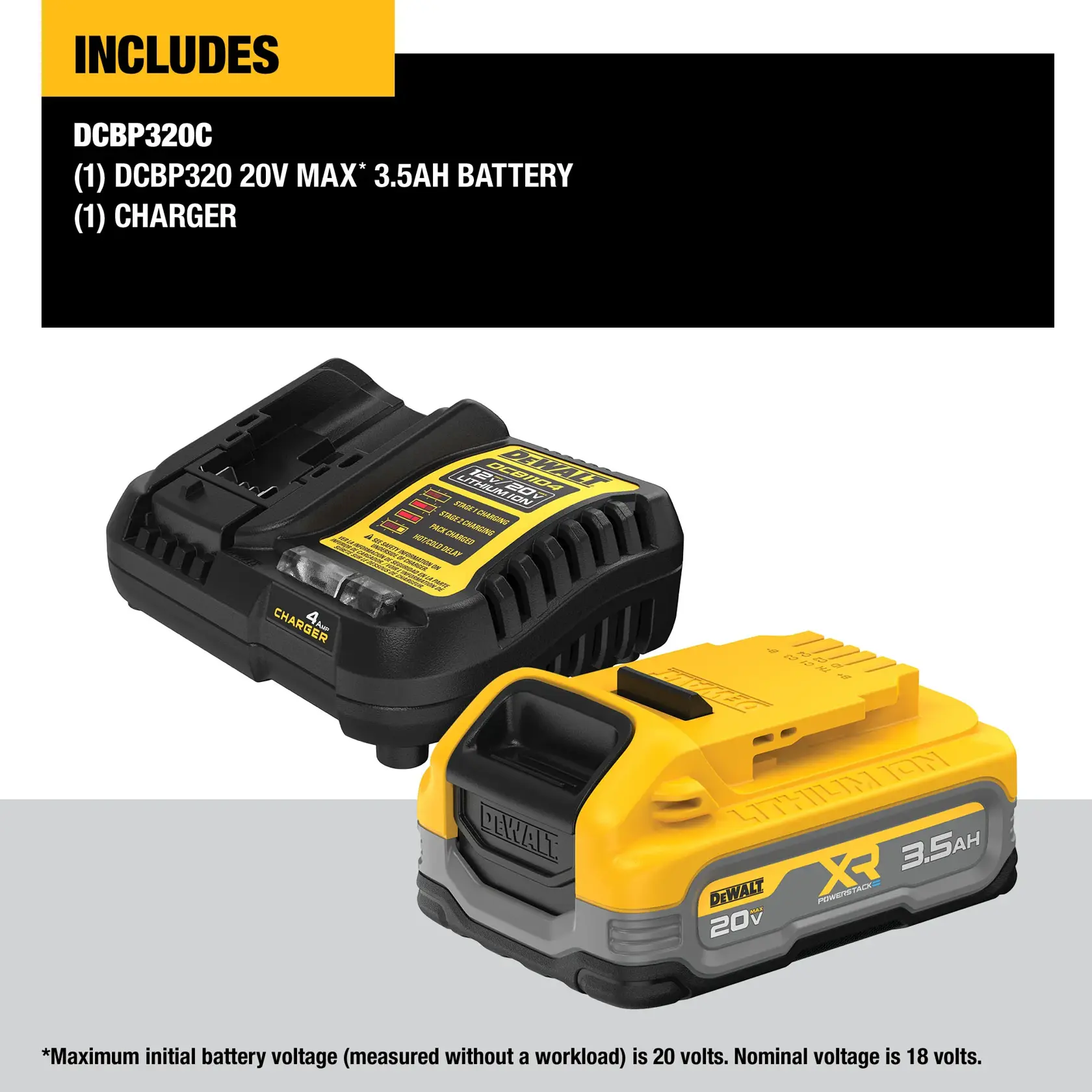 XR POWERSTACKT™ 3.5 Ah Battery kit includes carousel graphic