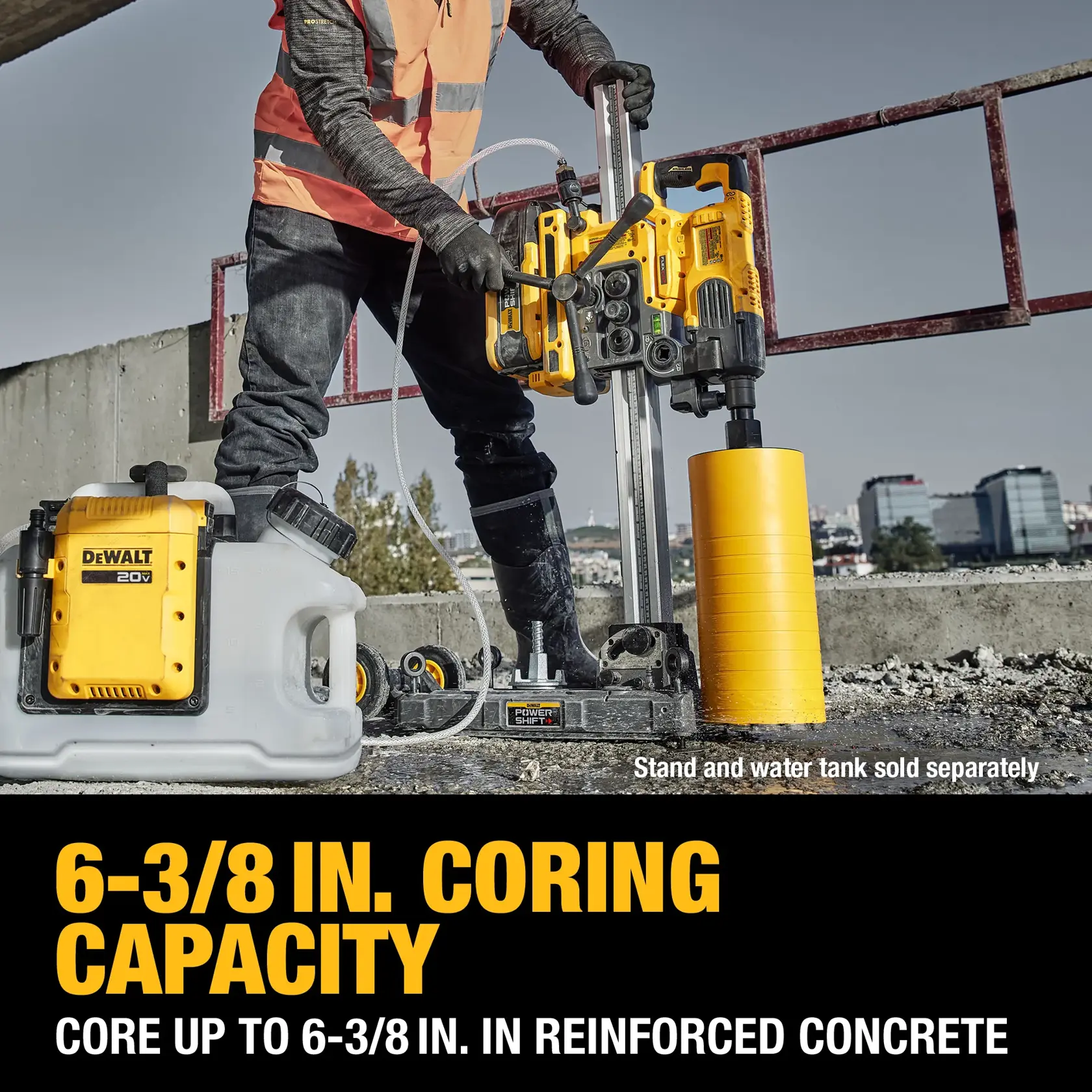 Image graphic of 60V MAX* Core Drill Kit to highlight 6-3/8 in. coring capacity