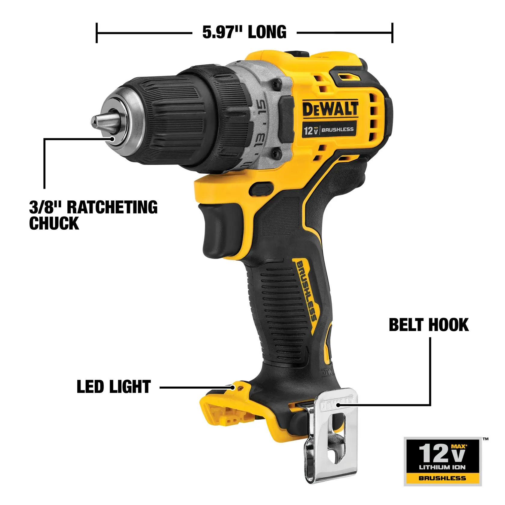 Brushless cordless drill driver in action.