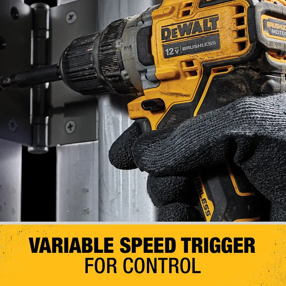 Brushless cordless drill driver  with battery drilling  small pilot holes.