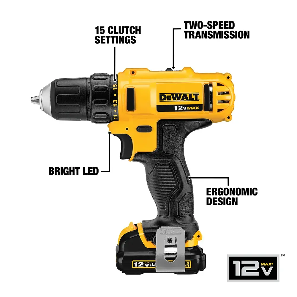 DEWALT® 12V MAX* 3/8-in. Drill/Driver Kit