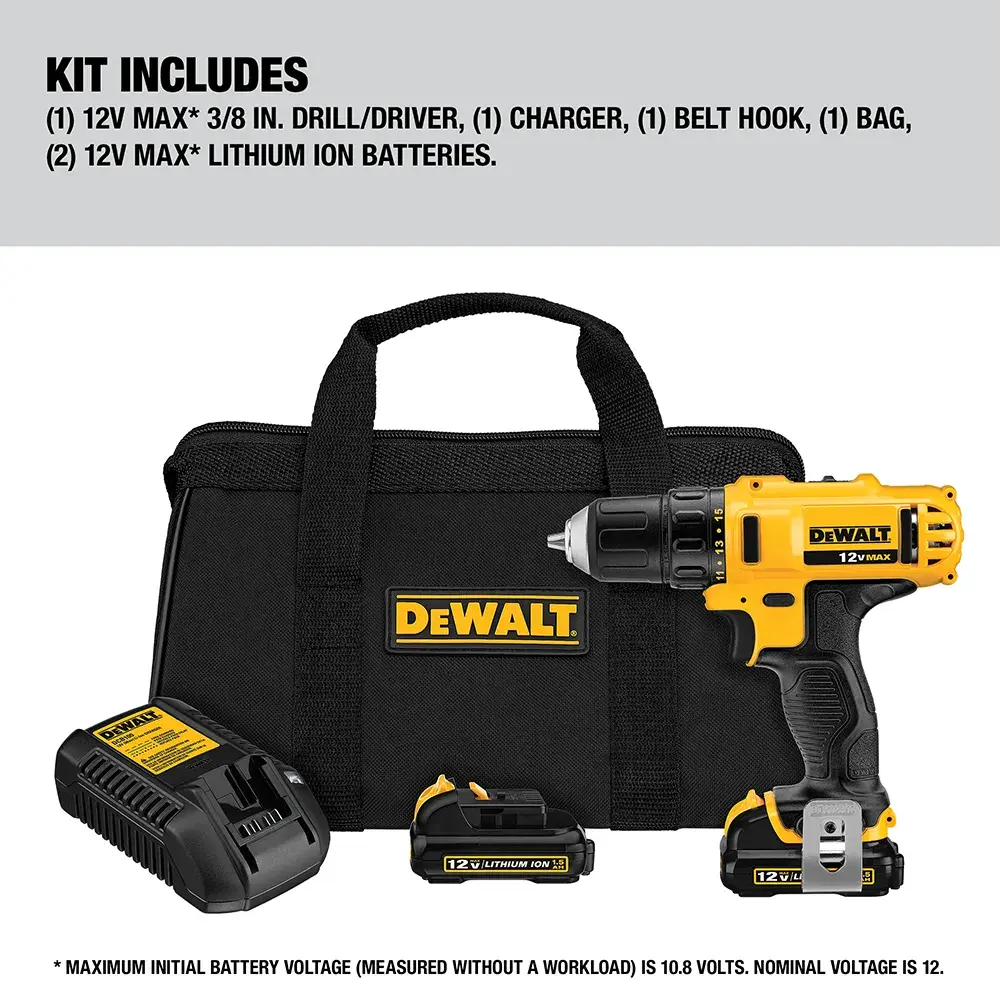 DEWALT® 12V MAX* 3/8-in. Drill/Driver Kit