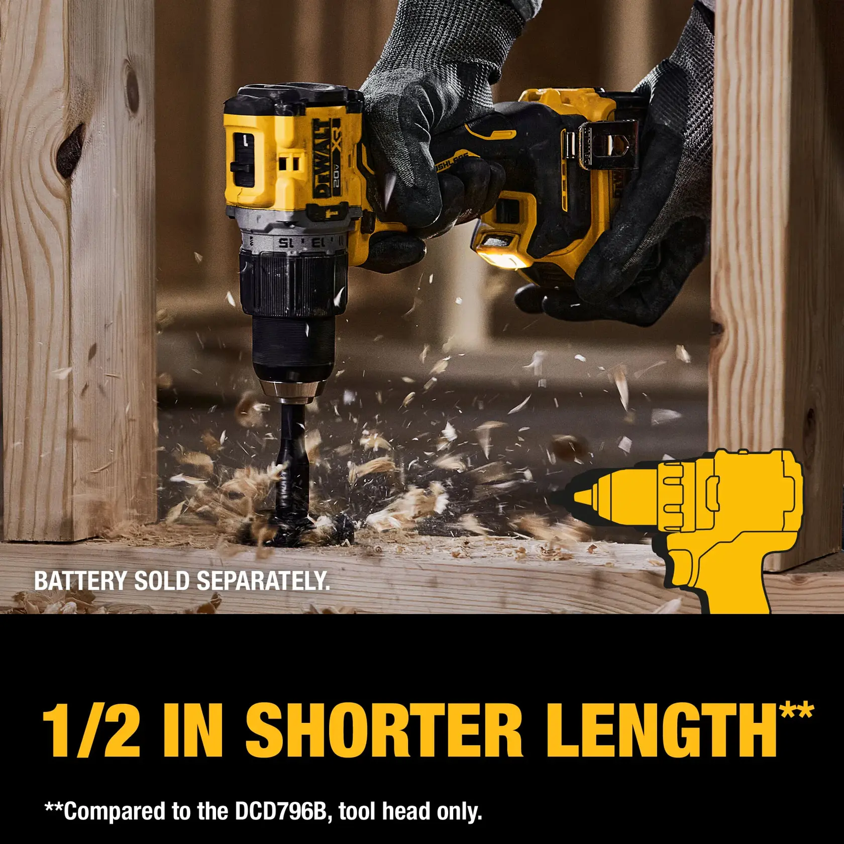 DEWALT® 20V MAX* XR® Brushless Cordless 1/2-in. Hammer Drill/Driver (Tool Only)