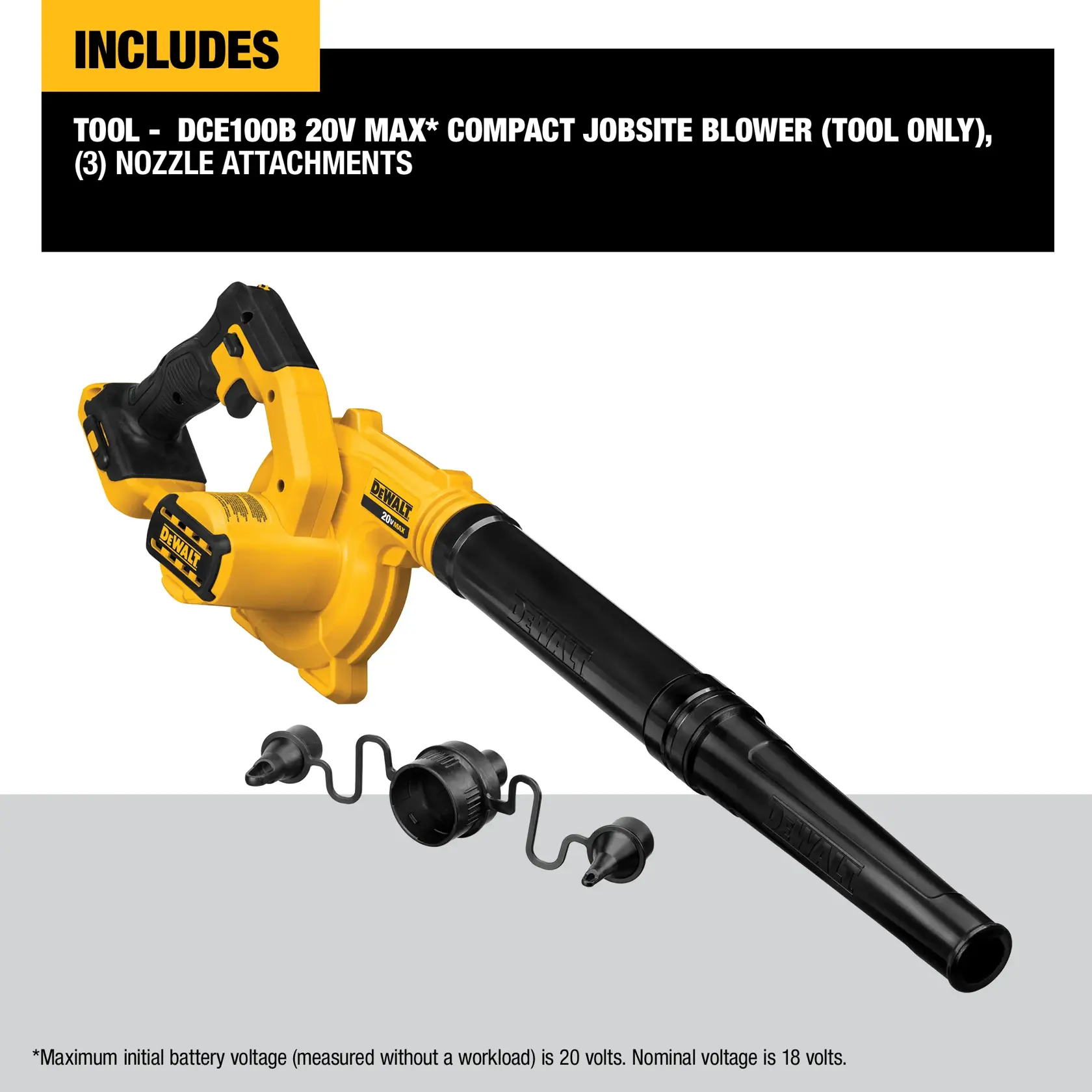 DEWALT® 20V MAX* Cordless Compact Jobsite Blower (Tool Only)
