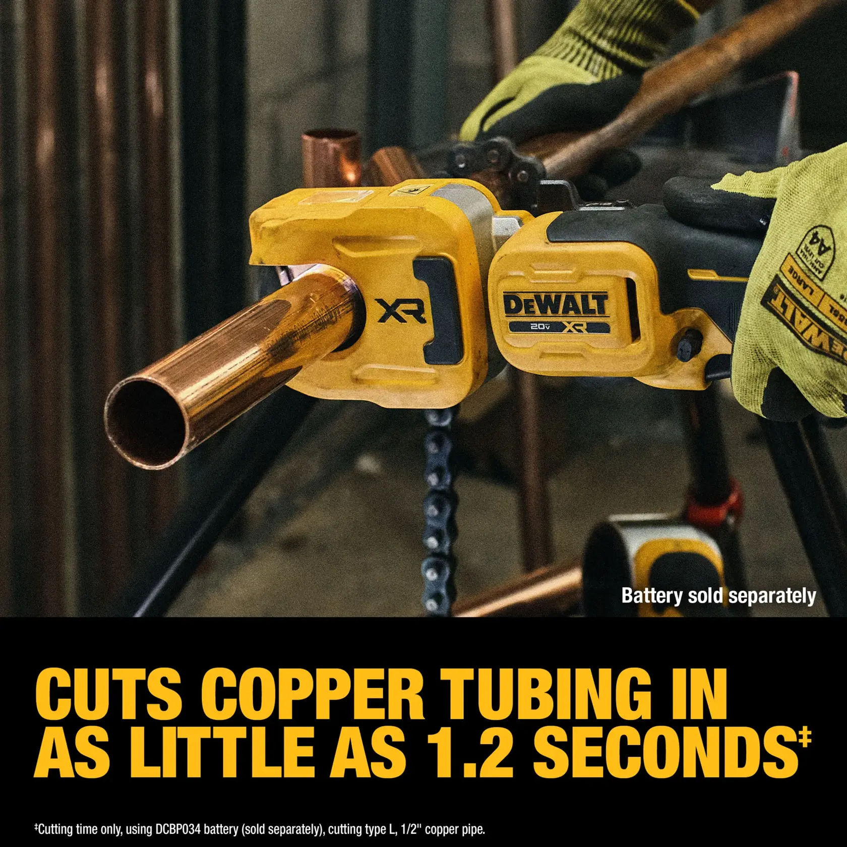 Carousel graphic for 1-1/4“ Copper Tubbing Cutter showing cut time claim.  