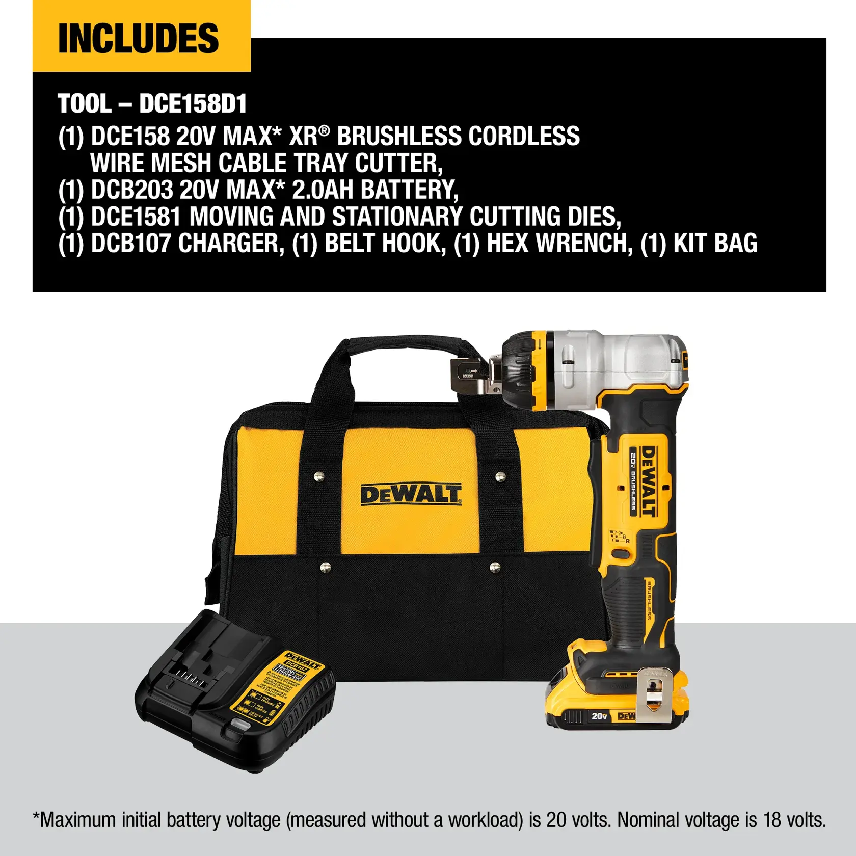 DEWALT® 20V MAX* XR® Brushless Cordless Wire Mesh Cable Tray Cutter