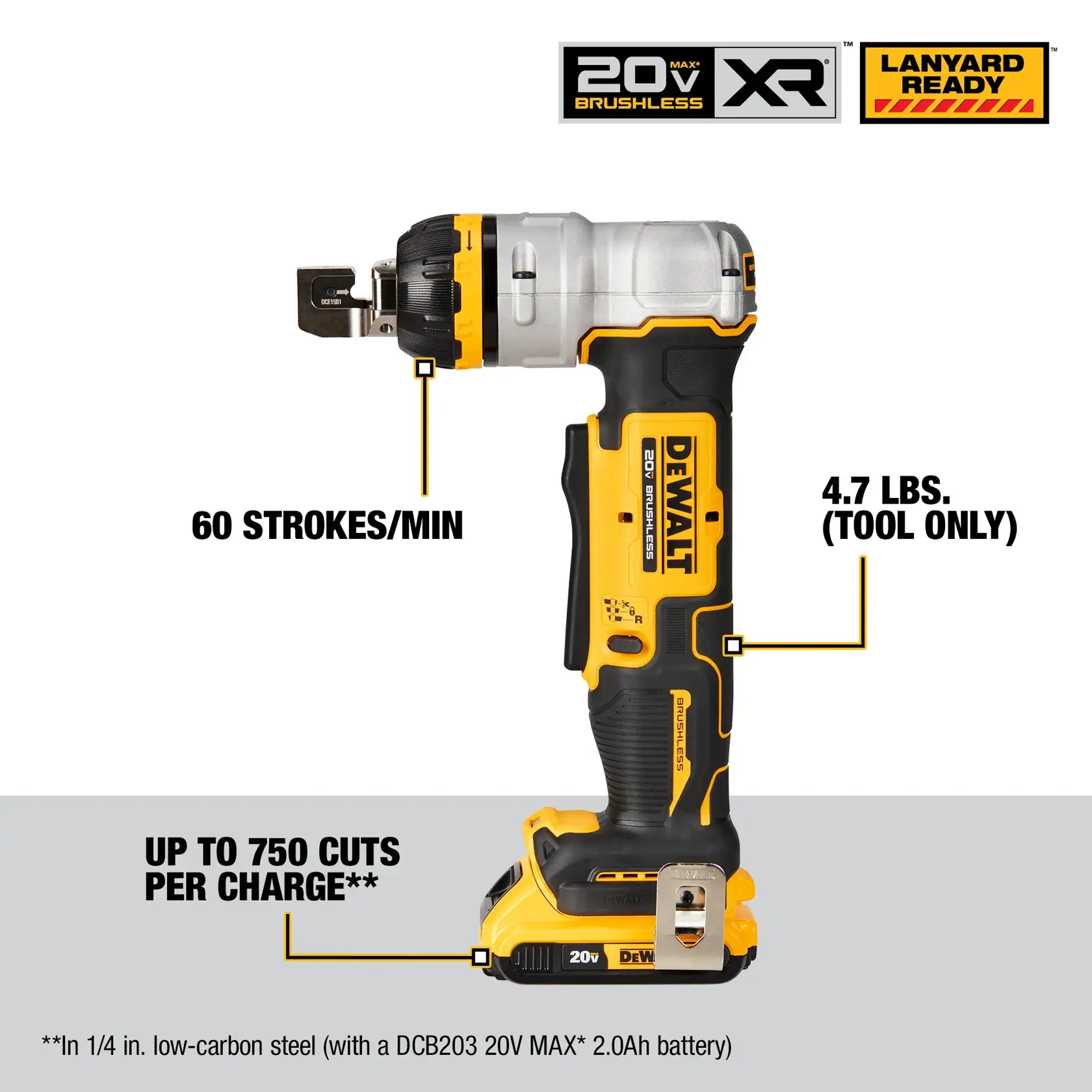 DEWALT® 20V MAX* XR® Brushless Cordless Wire Mesh Cable Tray Cutter