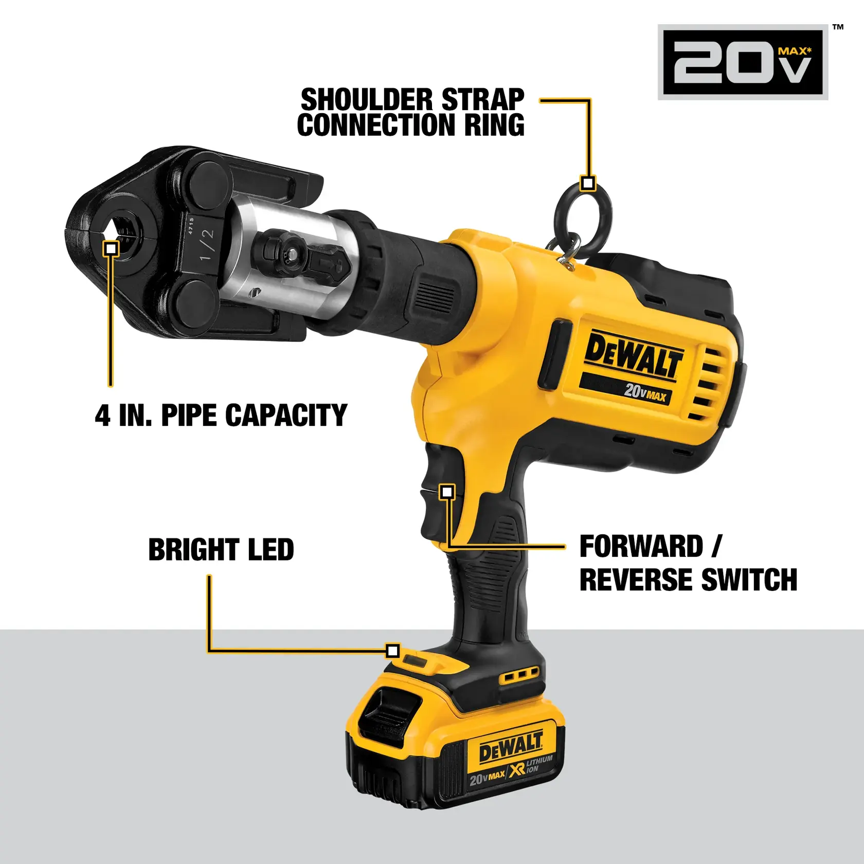 DEWALT® 20V MAX* Cordless Press Tool with Jaws
