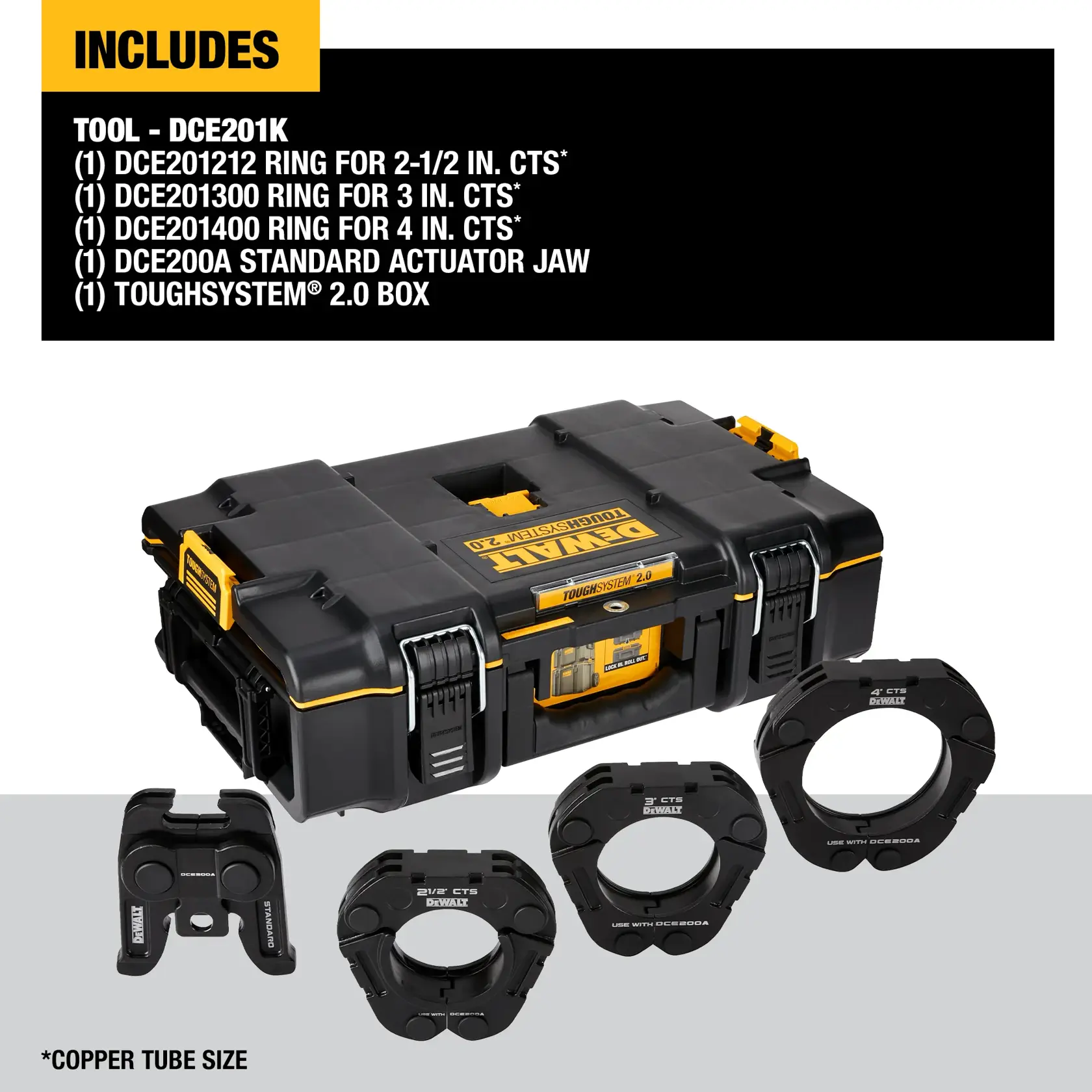 DEWALT® 2-1/2-in. to 4-in. Standard CTS Press Rings and Actuator Kit