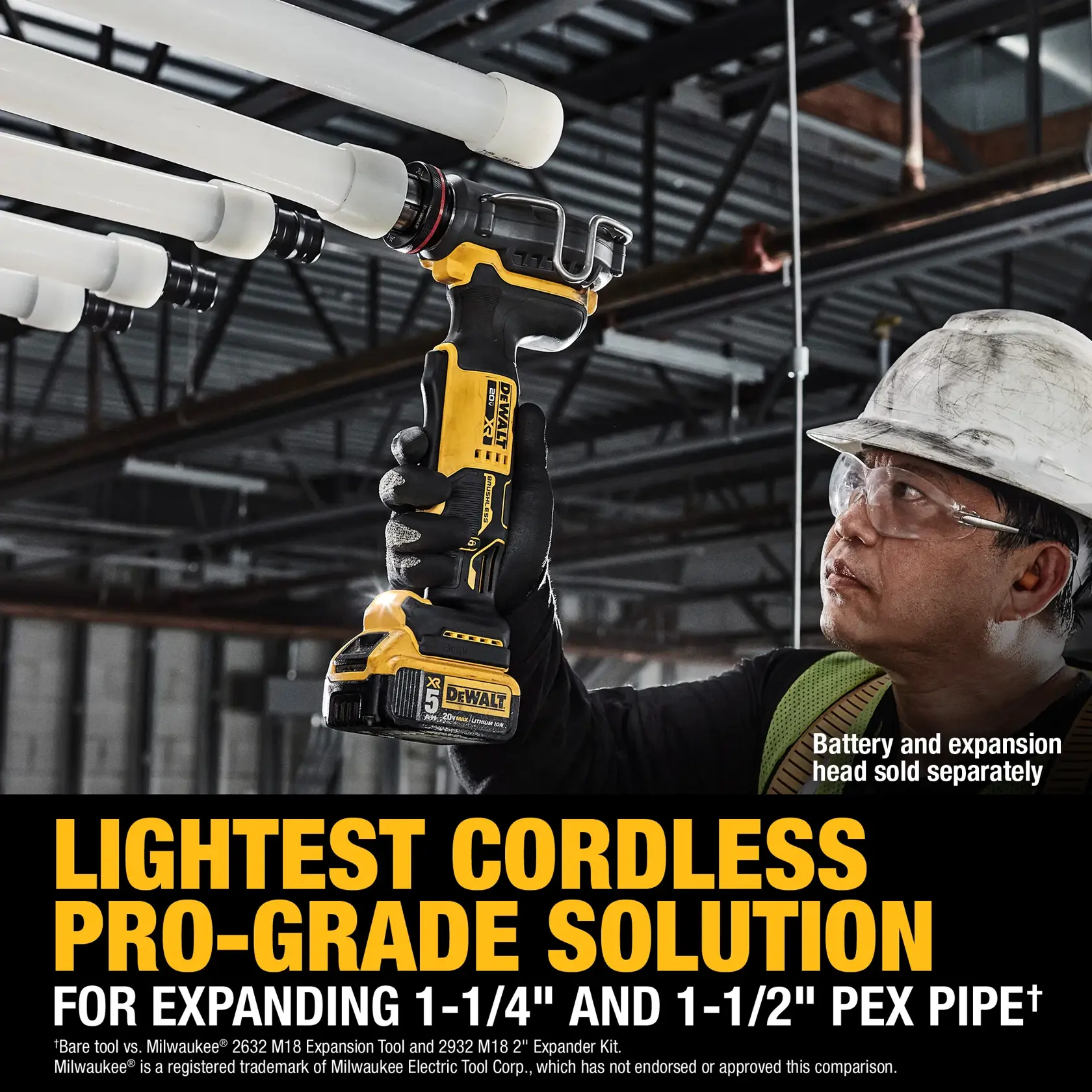 Carousel graphic of DEWALT 1-1/2“ Pex Expander Kit to highlight how lightweight the tool is.