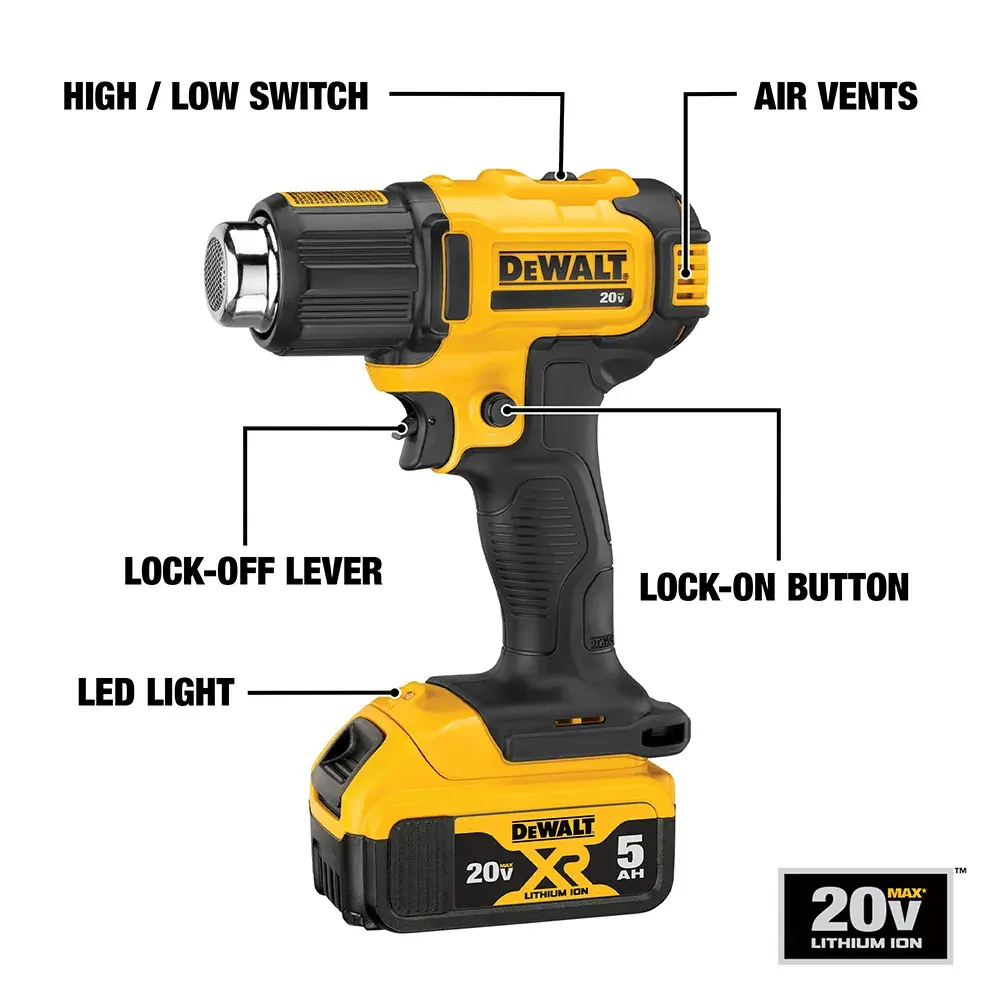 DEWALT® 20V MAX* Cordless Heat Gun Kit