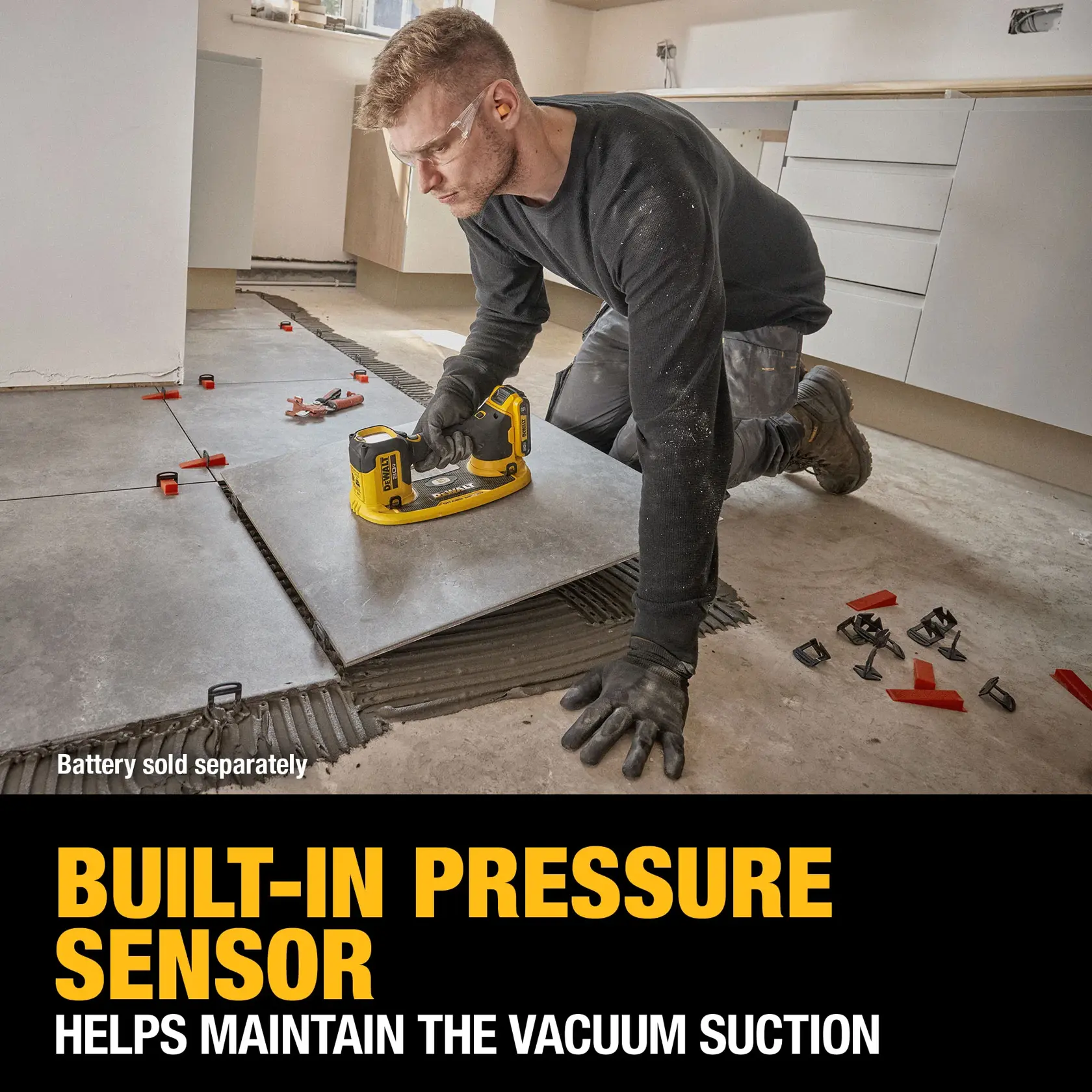 DEWALT 20V MAX GRABO Vacuum Lifter pressure sensor graphic