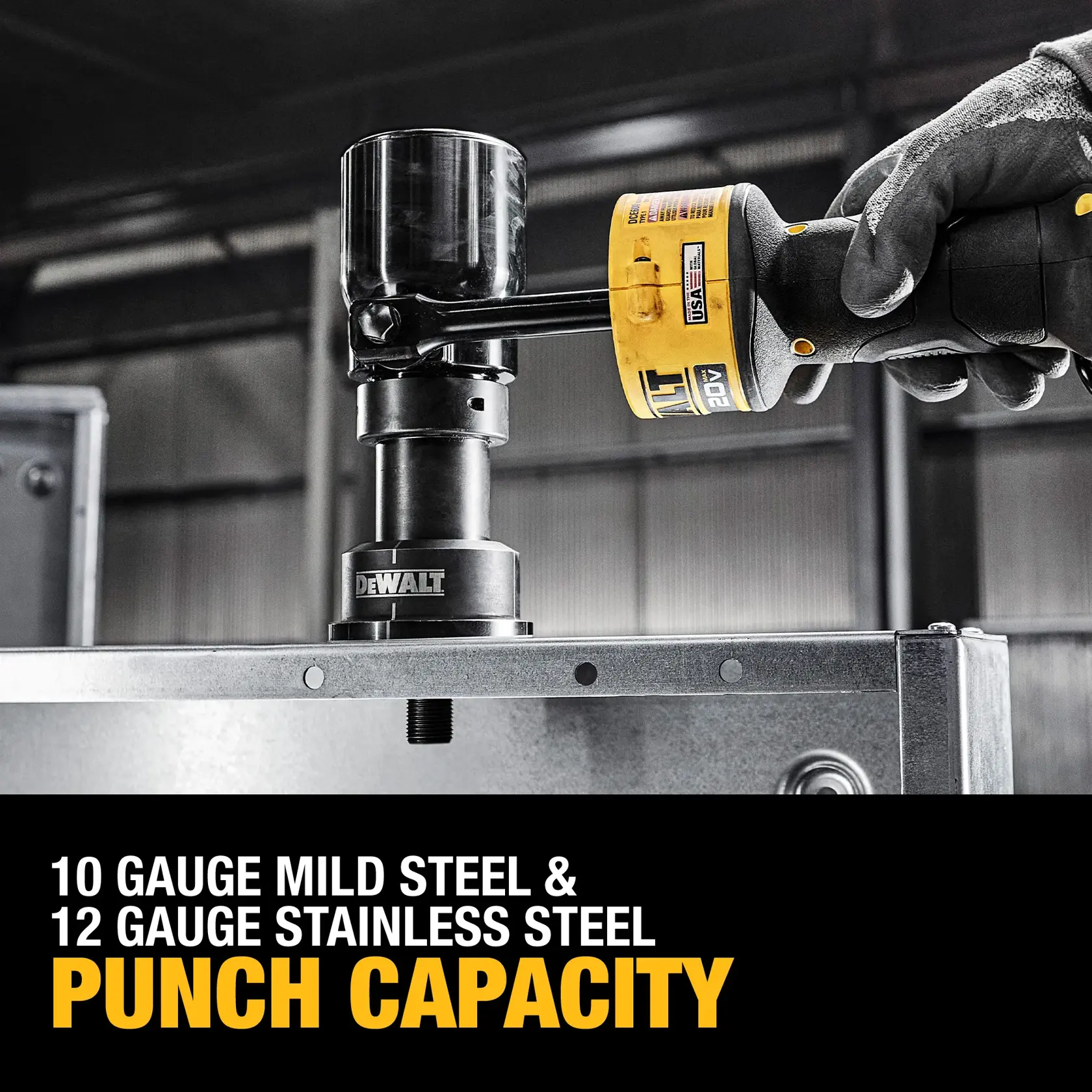 Carousel graphic of DEWALT Hydraulic Knockout Tool to highlight punch capacity. it.