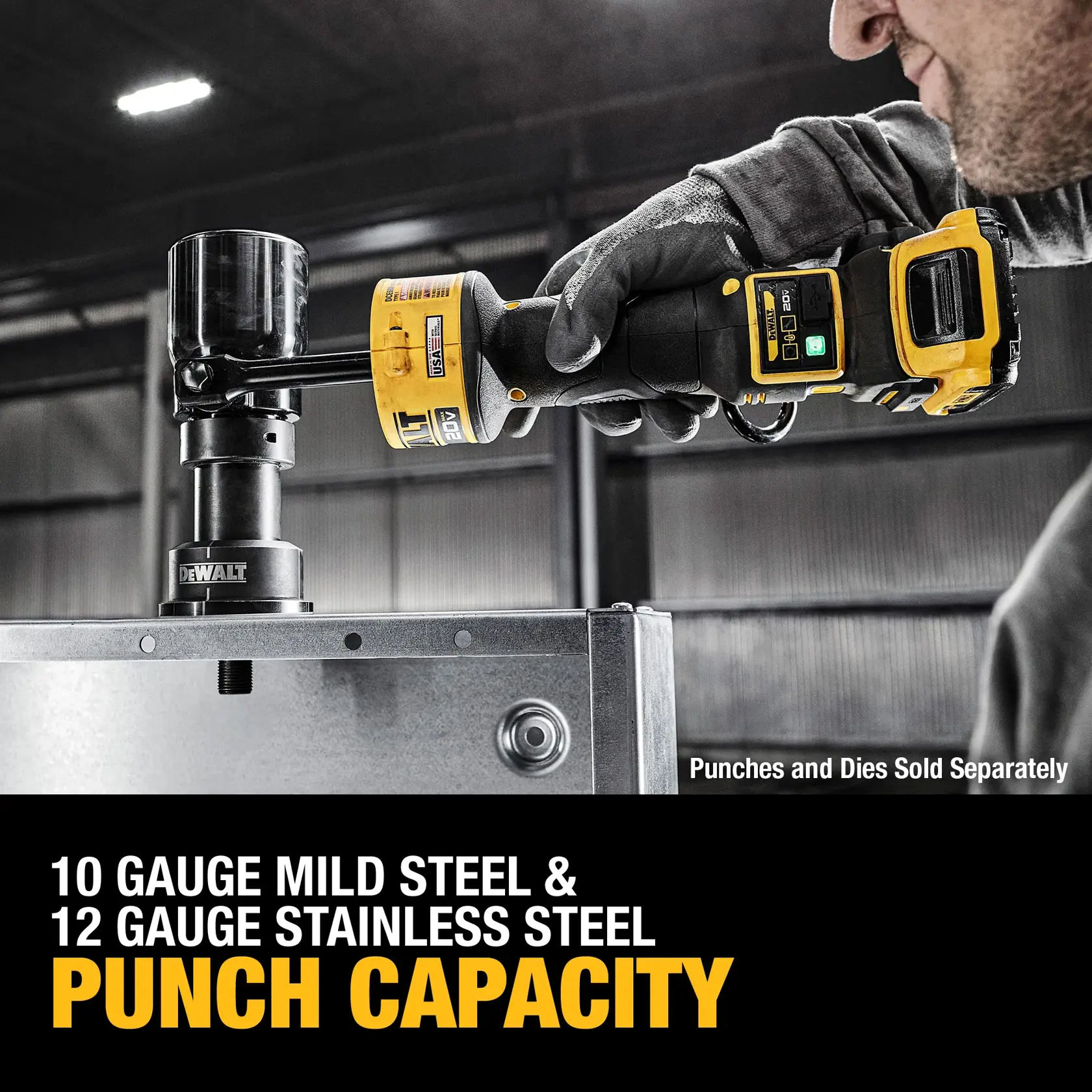 Carousel graphic of DEWALT Hydraulic Knockout Tool to highlight punch capacity. it.