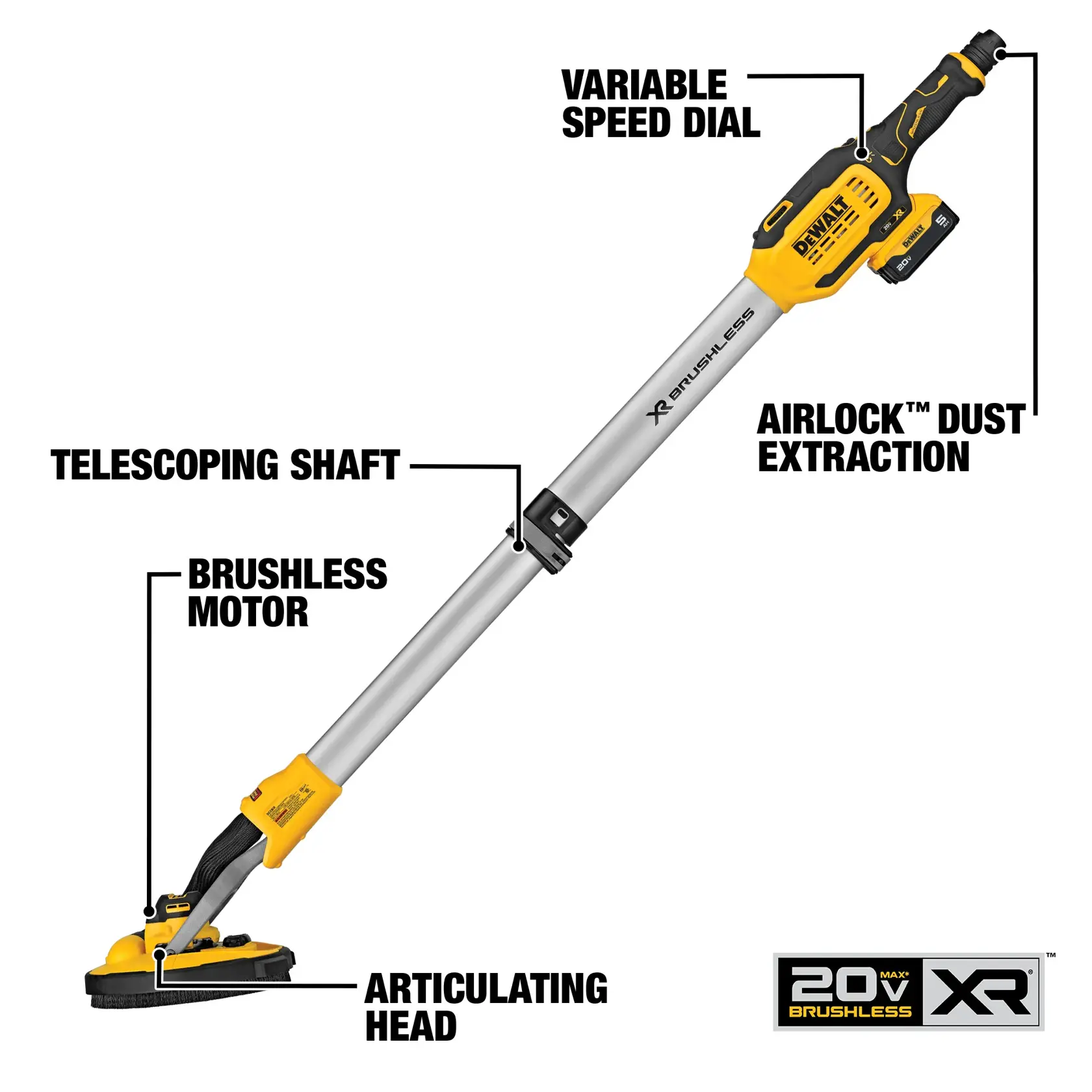 DEWALT® 20V MAX* Cordless Drywall Sander Kit With Battery & Charger Included