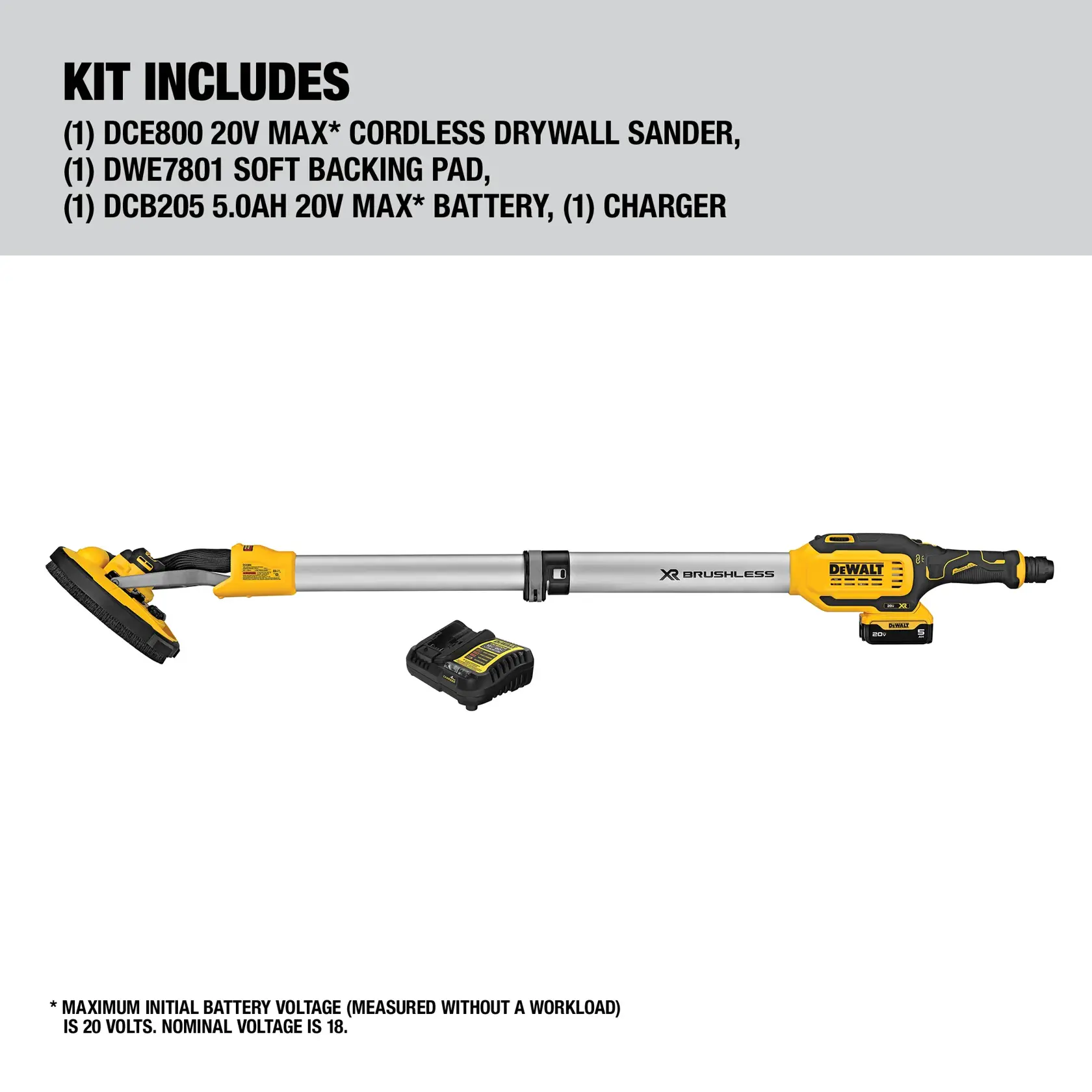 DEWALT® 20V MAX* Cordless Drywall Sander Kit With Battery & Charger Included