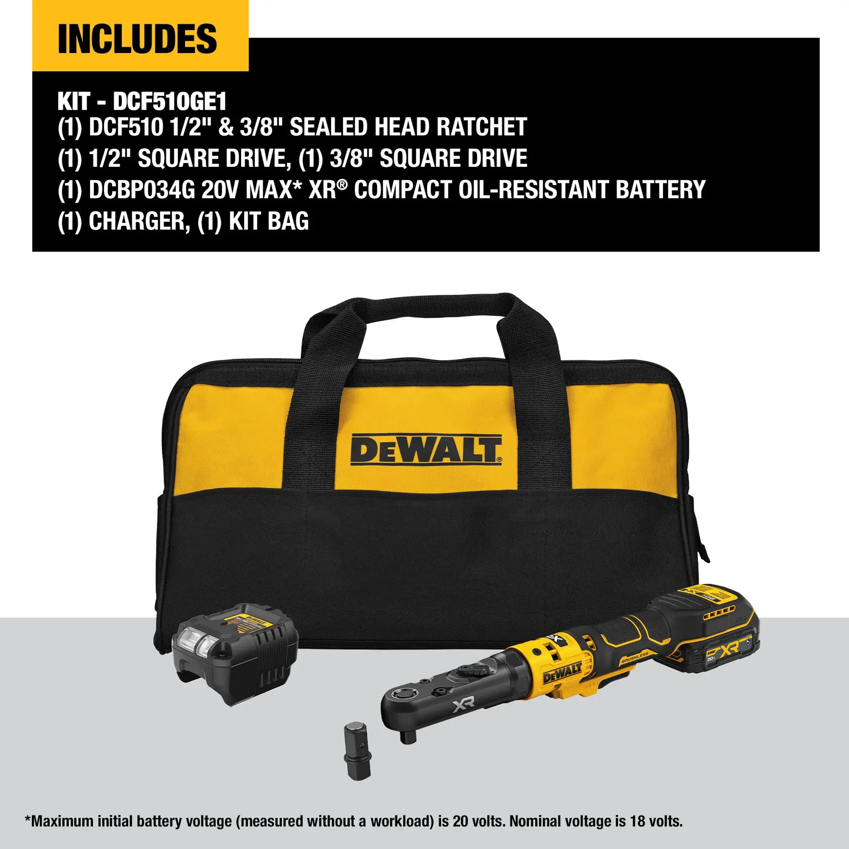 DCF510GE1 kit includes carousel graphic