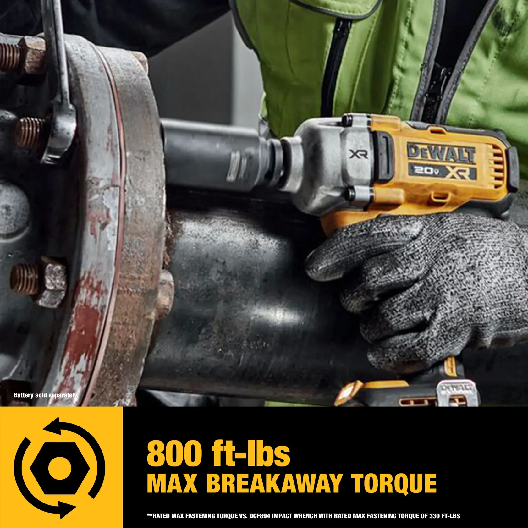 DEWALT® 20V MAX* XR® 1/2-in. Mid-Range Impact Wrench Kit With Hog Ring Anvil