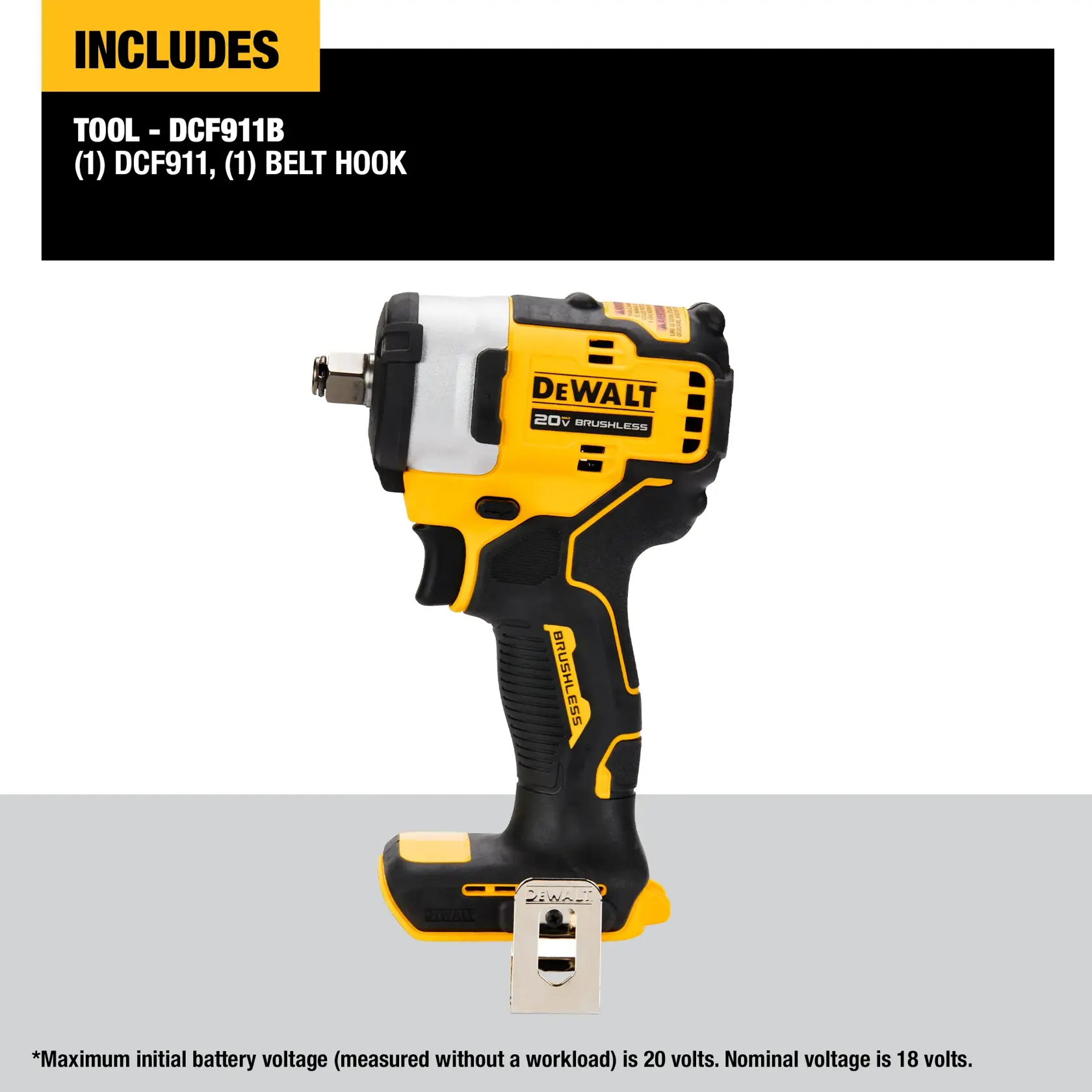 DEWALT® 20V MAX* 1/2-in. Cordless Impact Wrench With Hog Ring Anvil (Tool Only)