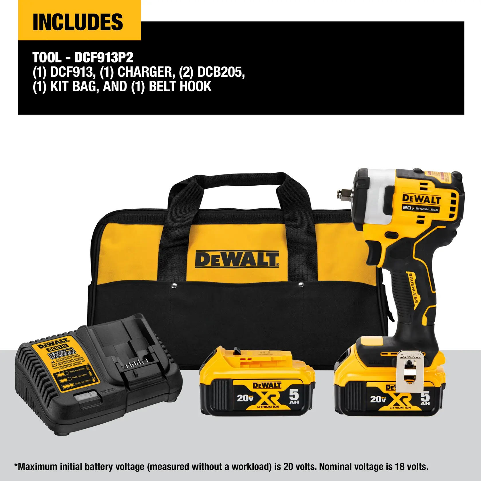 DEWALT® 20V MAX* 3/8-in. Cordless Impact Wrench with Hog Ring Anvil Kit