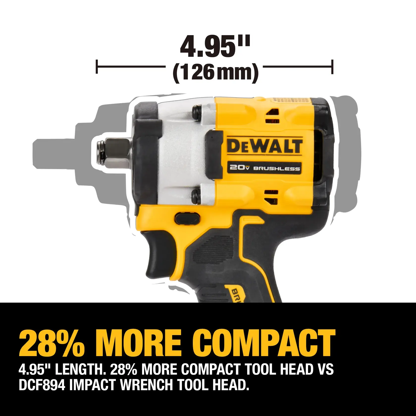 DEWALT® ATOMIC 20V MAX* 1/2 in Cordless Compact Impact Wrench With Hog Ring Anvil Kit
