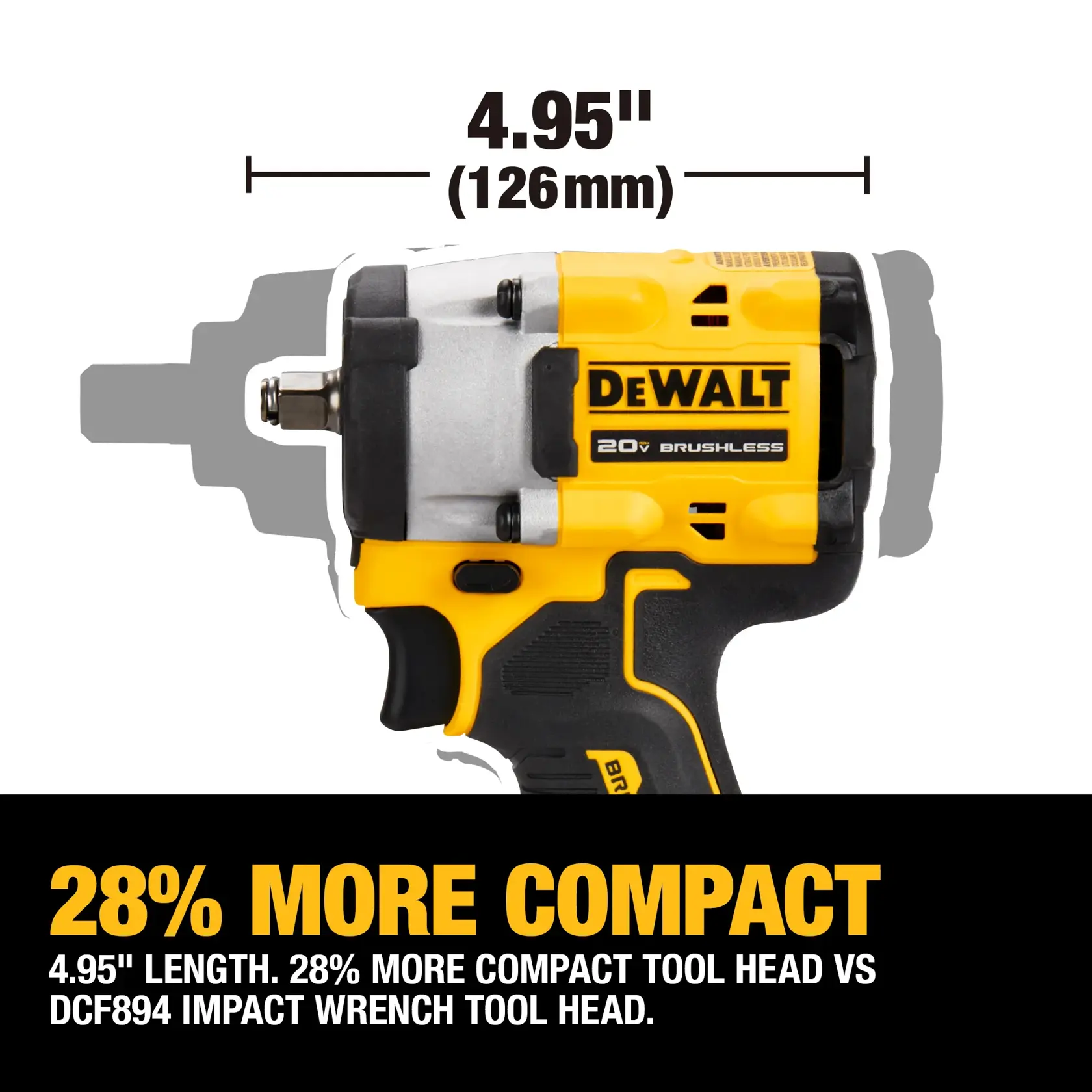 DEWALT® ATOMIC 20V MAX* 3/8 in Cordless Compact Impact Wrench With Hog Ring Anvil Kit