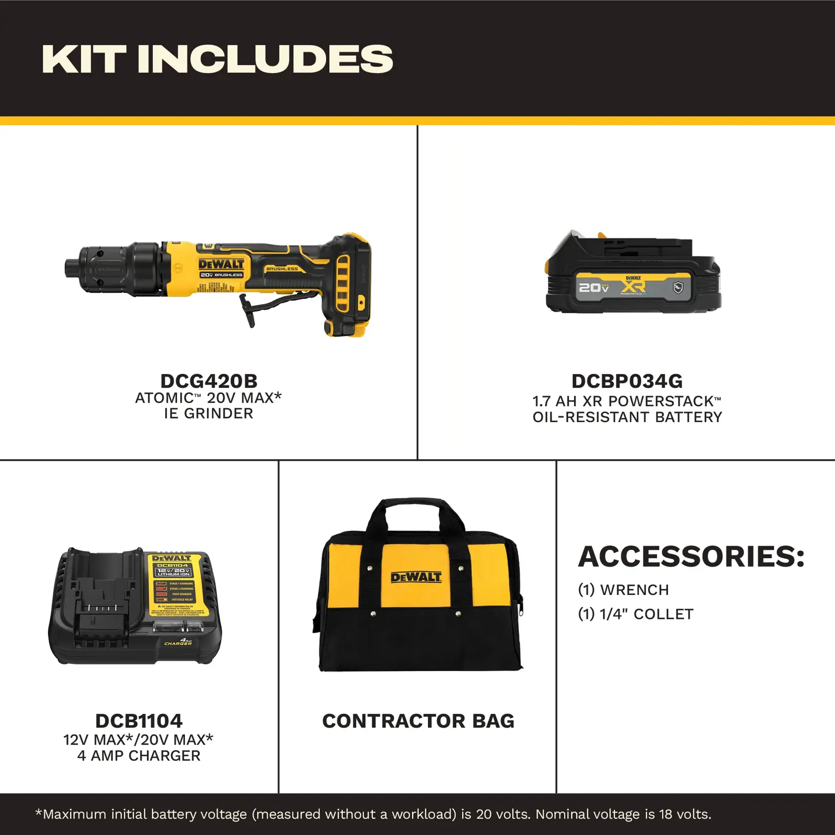 DEWALT® ATOMIC 20V MAX* Die Grinder Kit