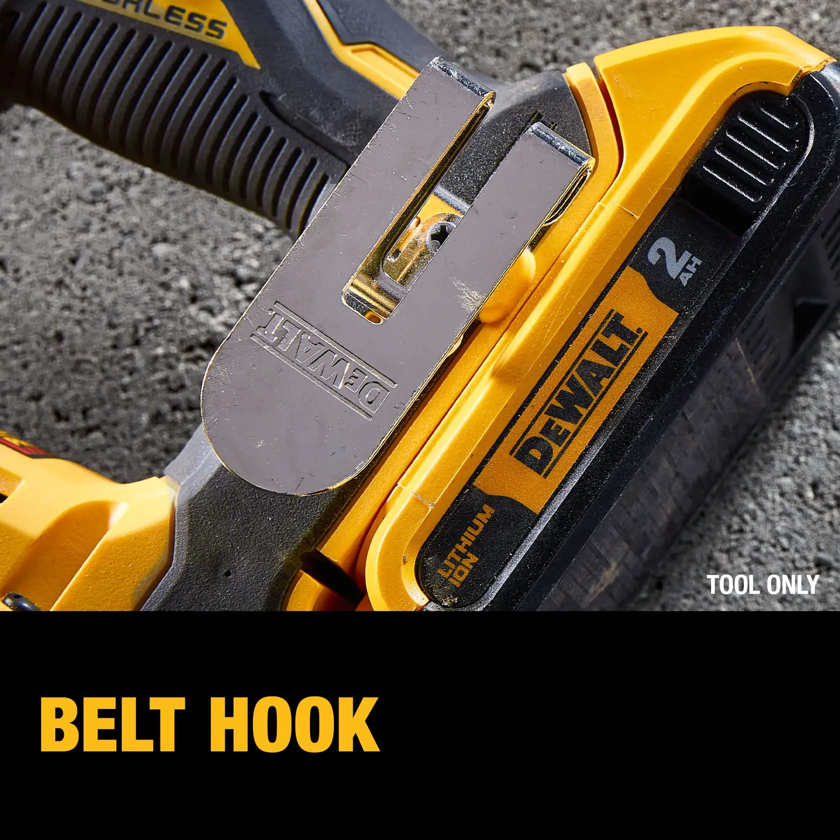 Atomic 20 volt five eighths inch brushless cordless S D S plus rotary hammer tool being used to hammer wood.