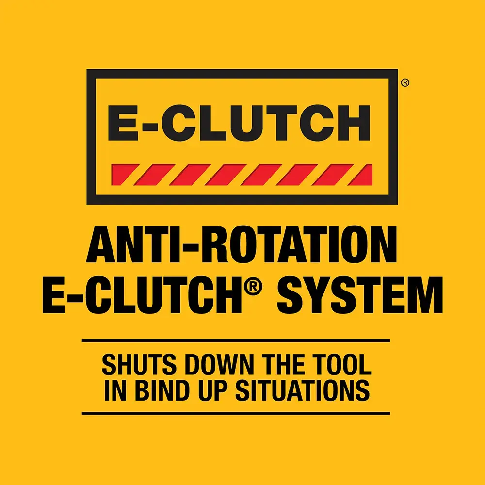 A person wearing a safety vest and hard hat uses a DEWALT DCH293B cordless rotary hammer drill to drill into a concrete wall at a construction site.
