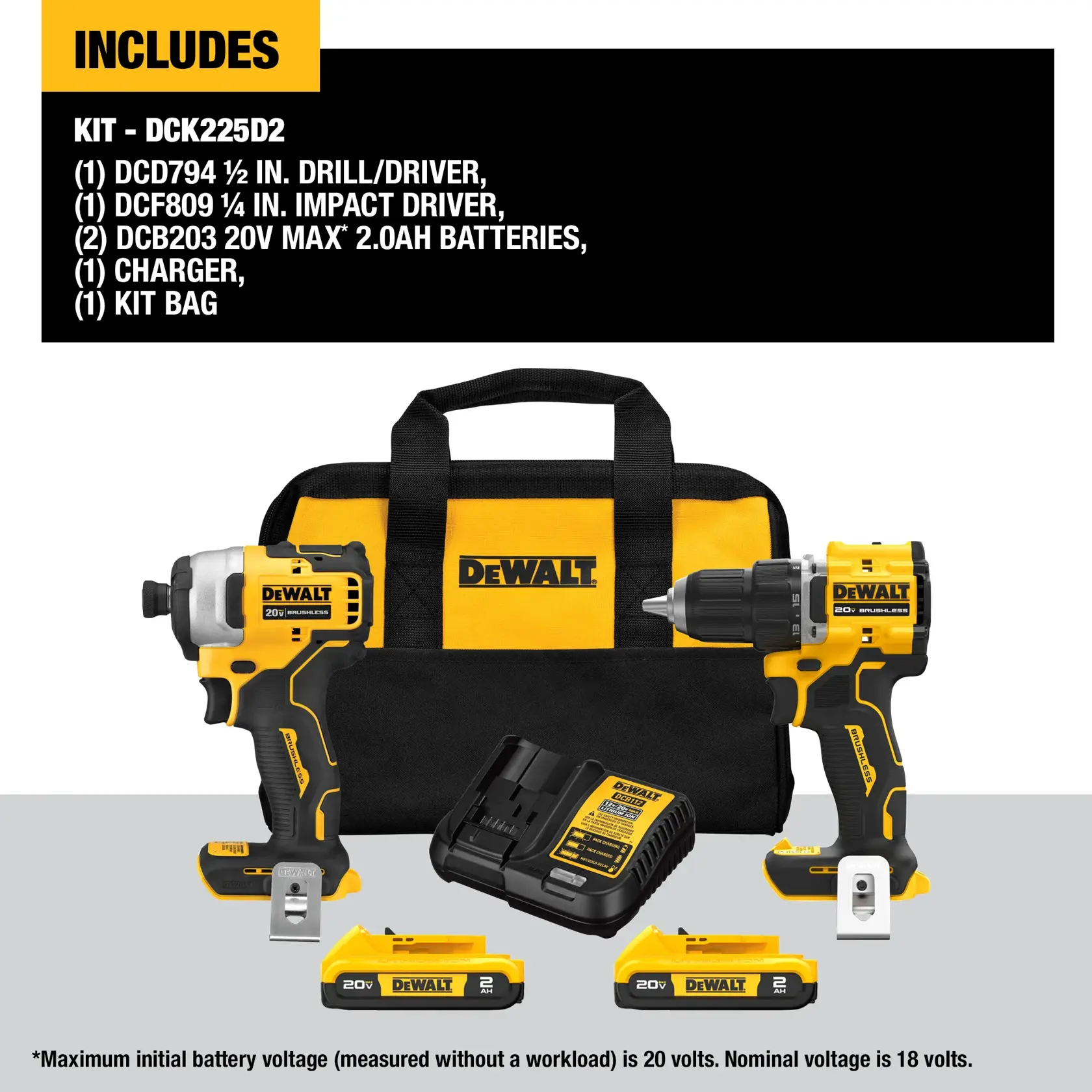 Kit shot of DeWalt Lithium Ion Cordless Combo Kit