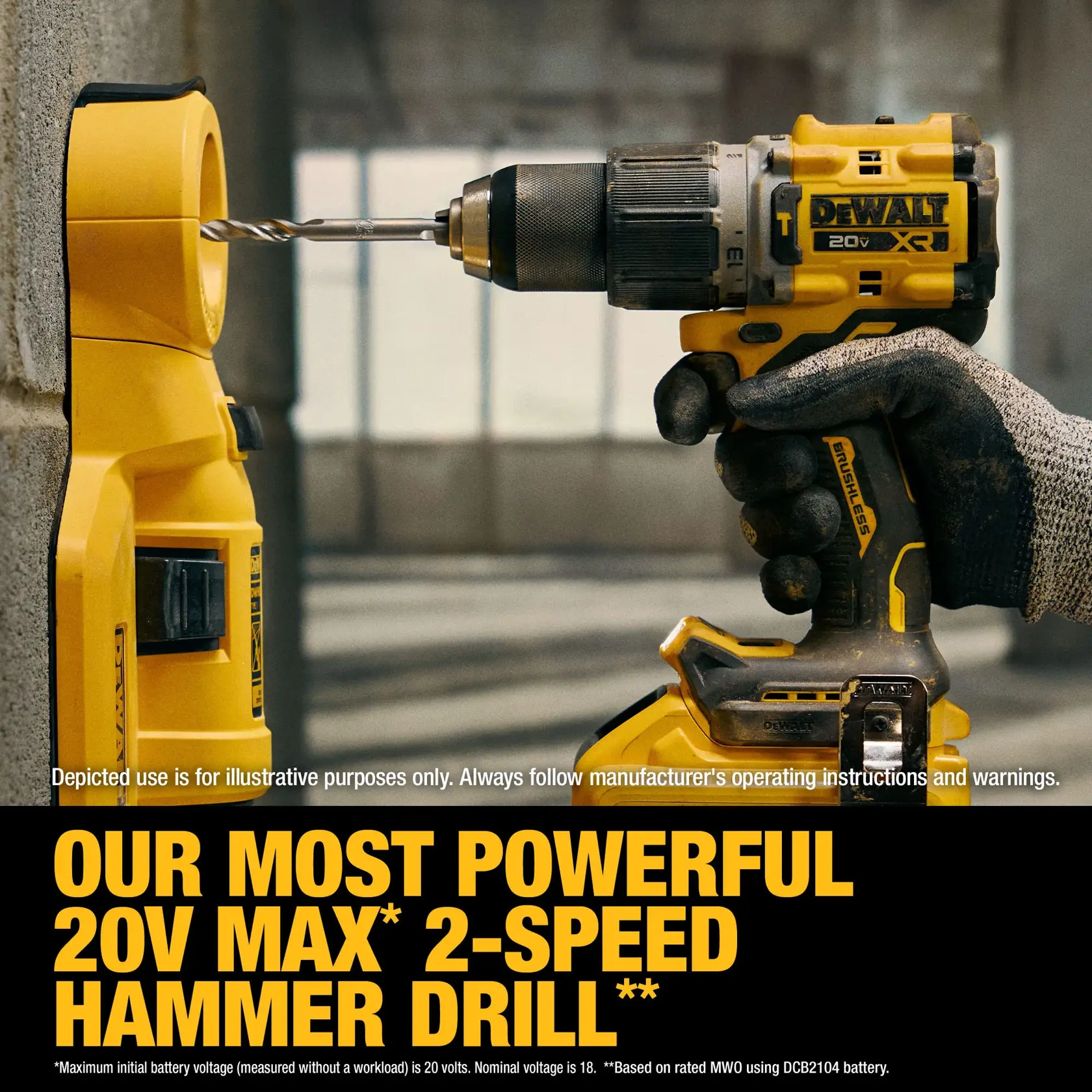 Our Most Powerful 20V MAX* 2-Speed Hammer Drill Graphic