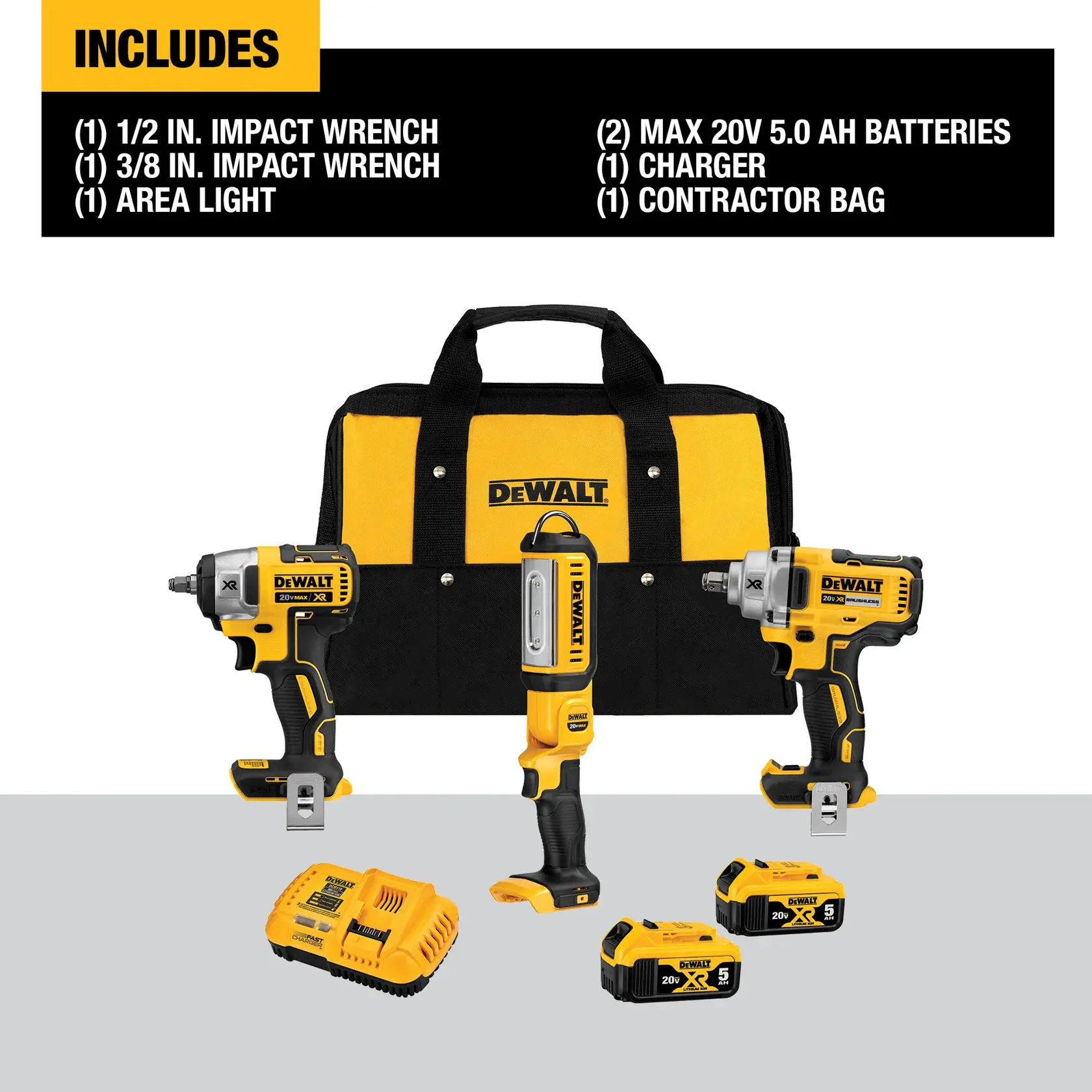 DEWALT® 20V MAX* XR® 3-Tool Automotive Combo Kit