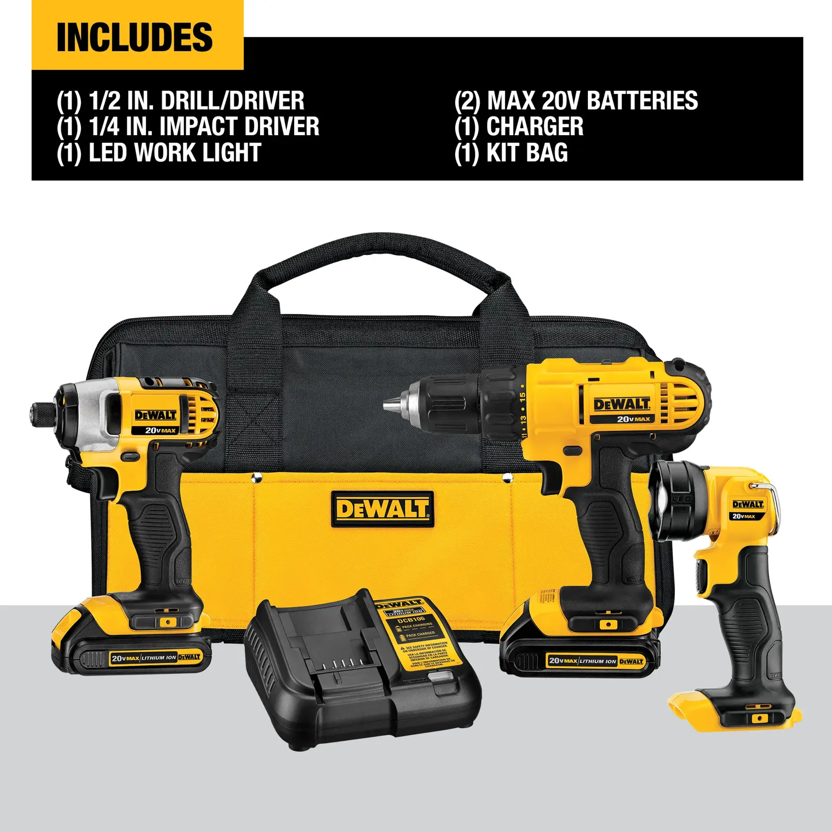 DEWALT® 20V MAX* 3-Tool Combo Kit
