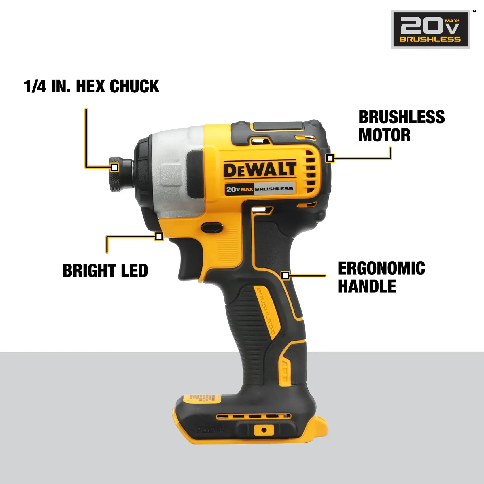 DEWALT® 20V MAX* Brushless Cordless  3-Tool Combo Kit