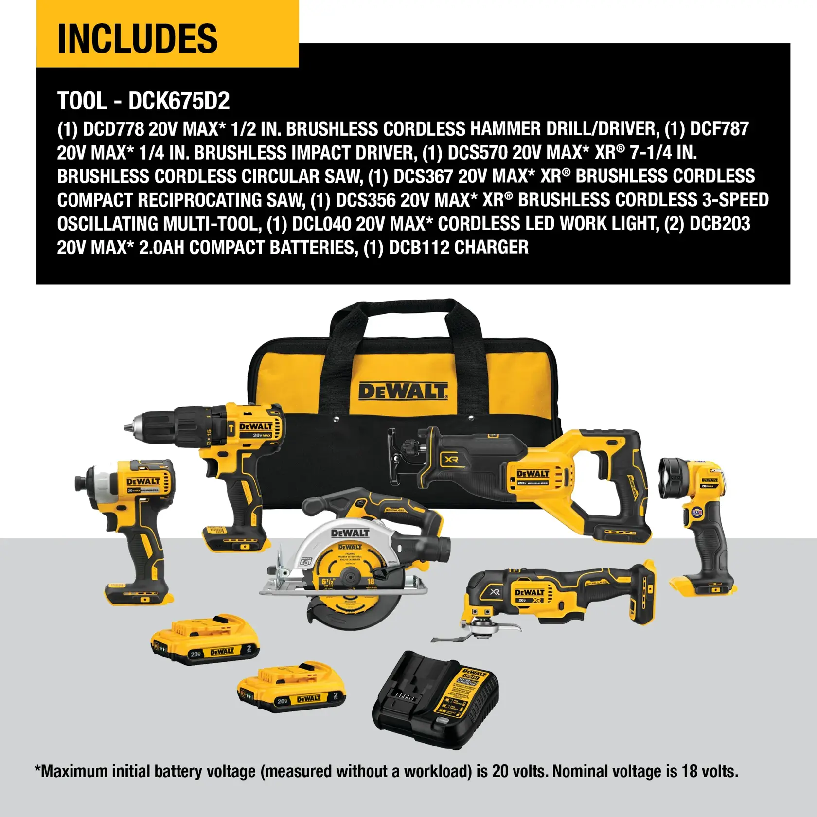 DEWALT® 20V MAX* 6-Tool Combo Kit
