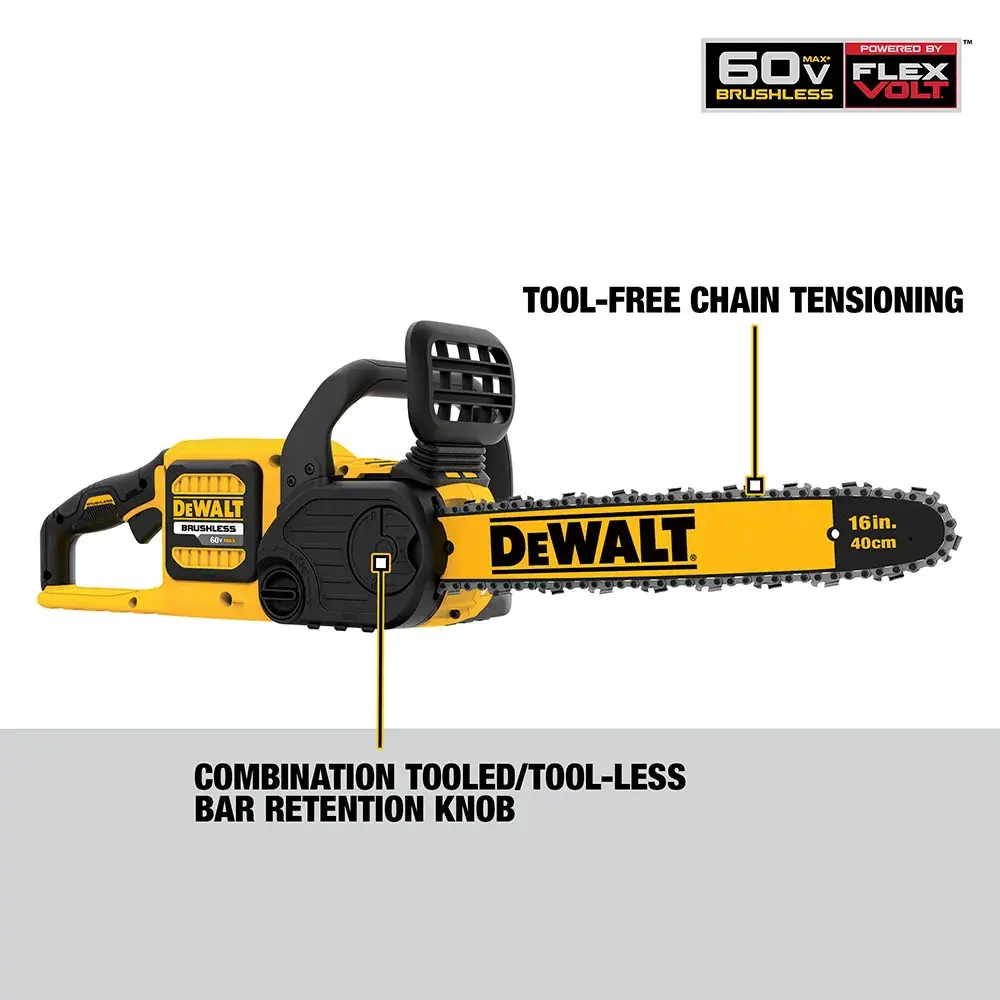DEWALT® 60V MAX* 16-in. Brushless Cordless Chainsaw and Blower Kit