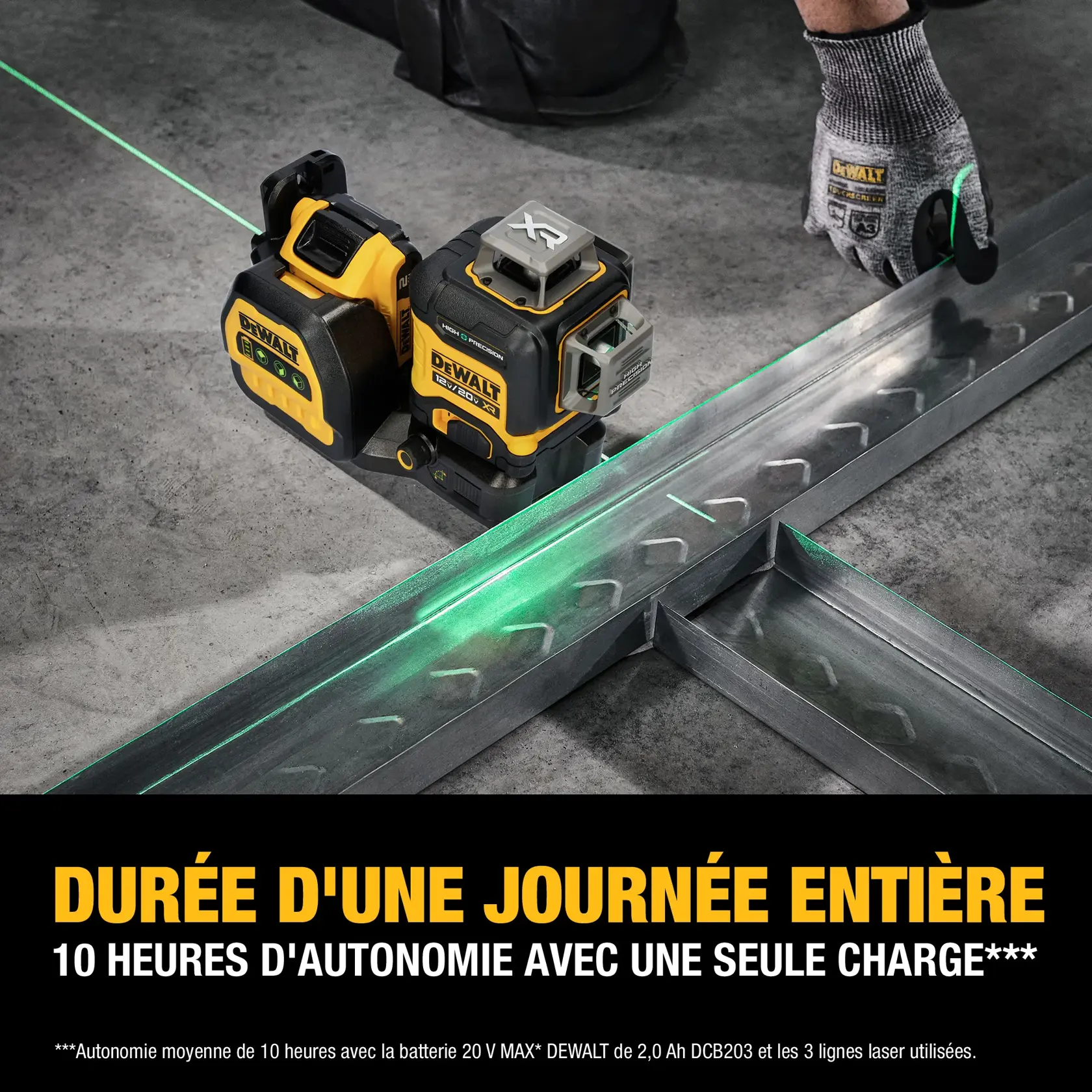 Graphic of a person using a High Precision Laser to Measure Metal Rails.