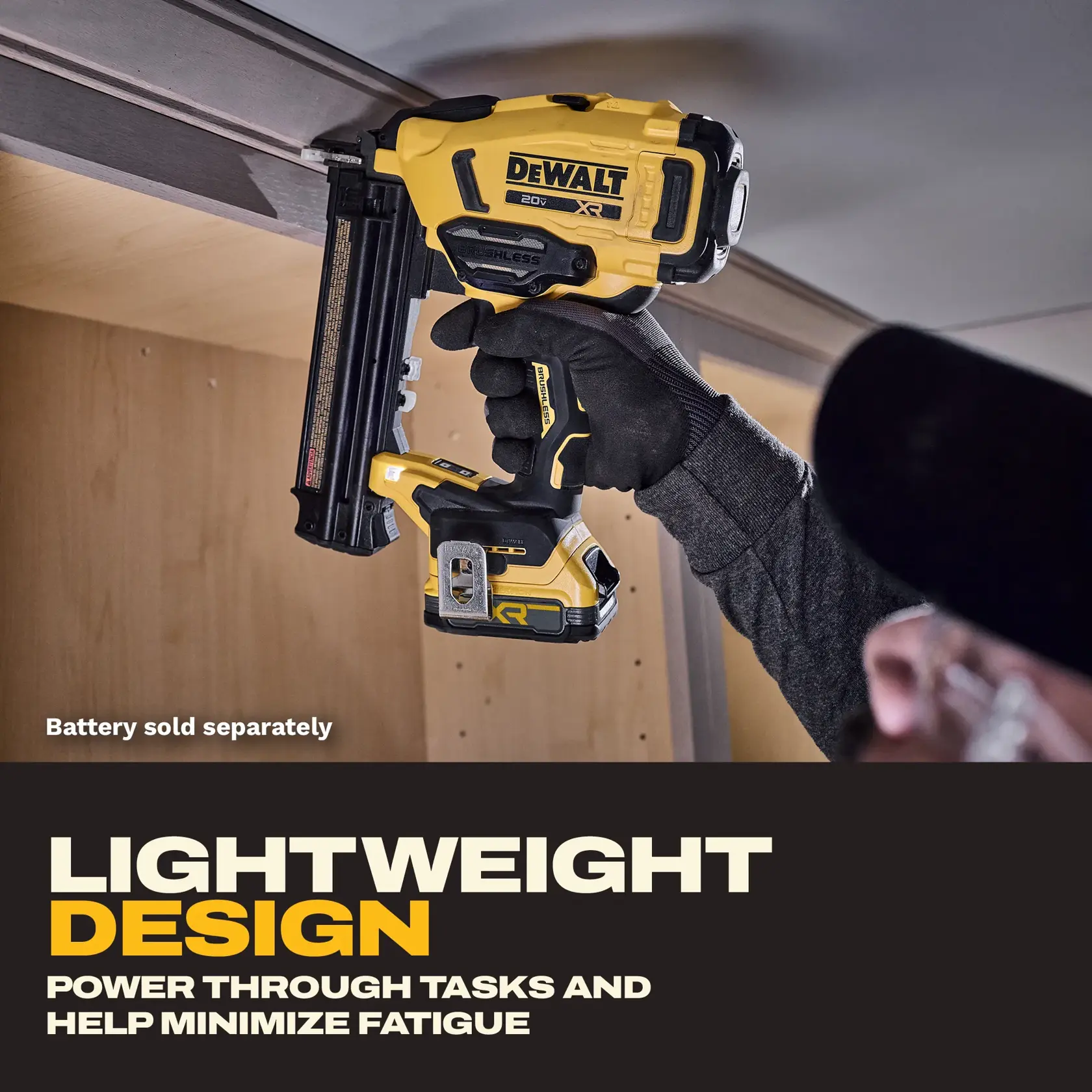 DEWALT Compact Cordless 20V Max 18GA Brad Nailer E-comm Graphic English