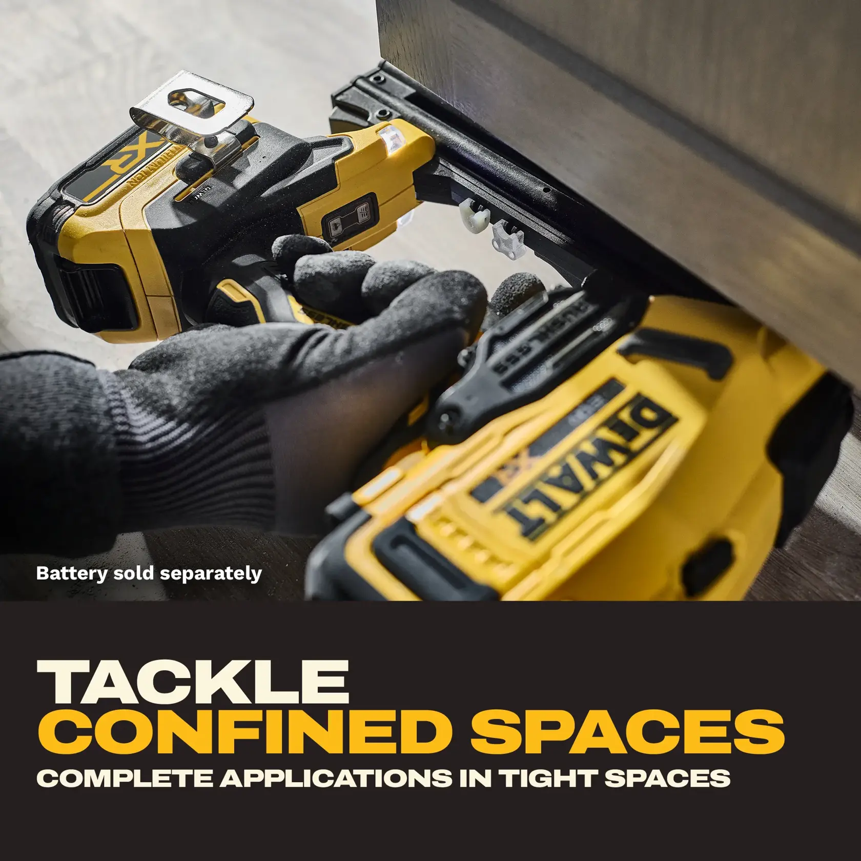 DEWALT Compact Cordless 20V Max 18GA Brad Nailer E-comm Graphic English
