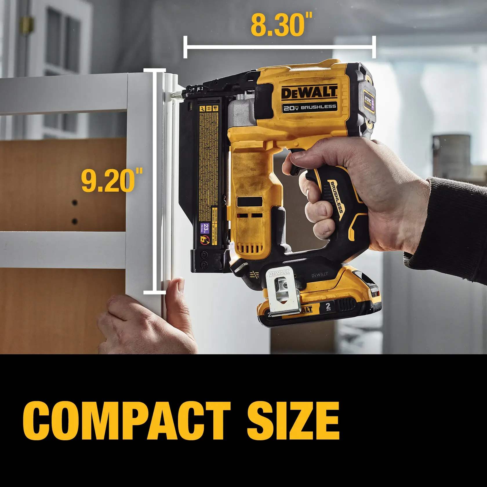 DEWALT® ATOMIC COMPACT SERIES™ 20V MAX* Brushless Cordless 23 Ga. Pin Nailer Kit