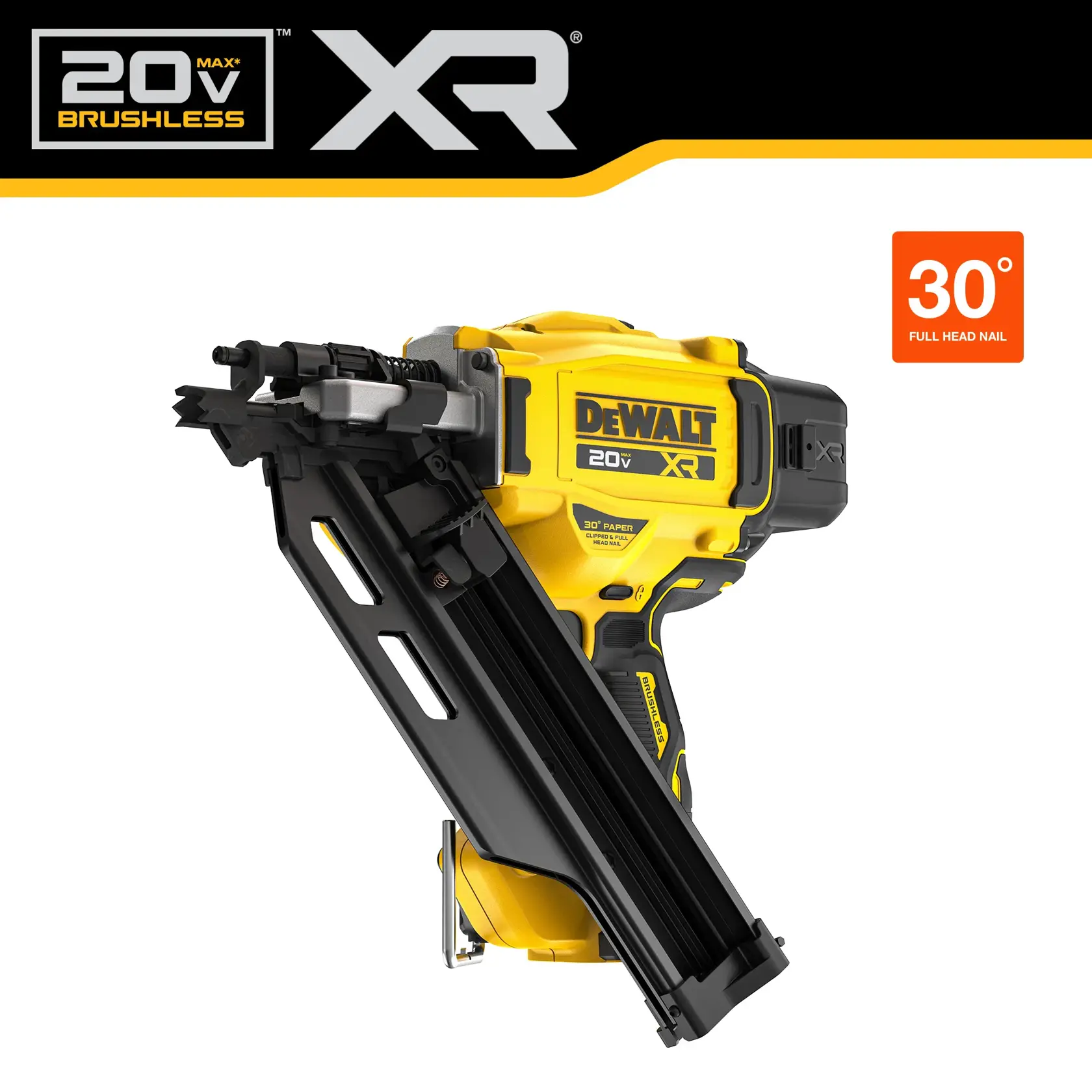 DEWALT 20V MAX* XR® Brushless Cordless 30º Plastic Collated Framing Nailer