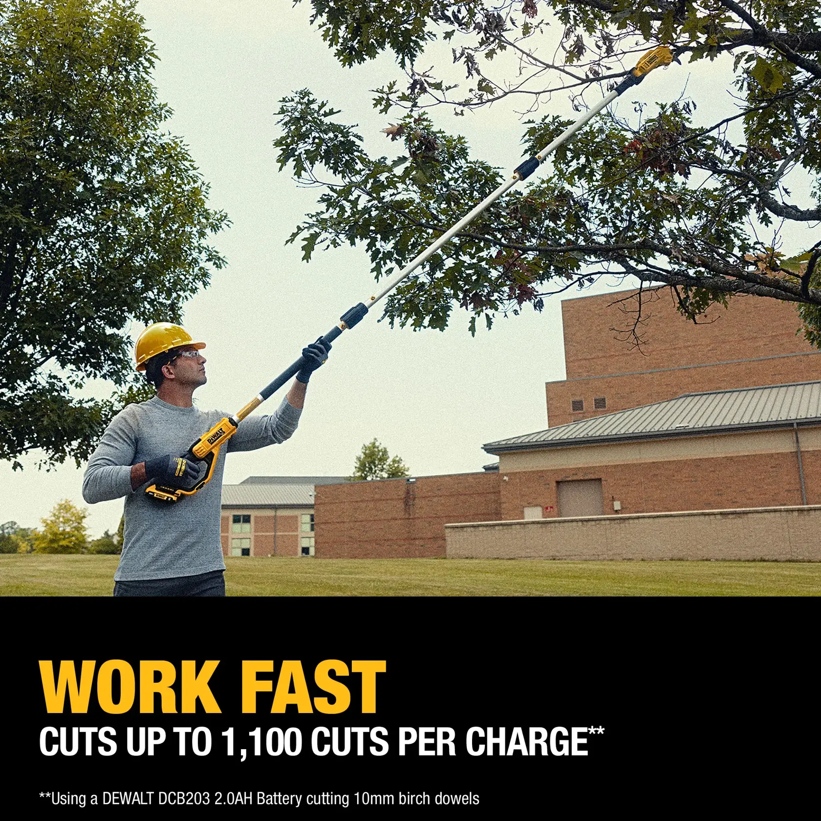 DCPPR320D1 Side view cutting a limb at length