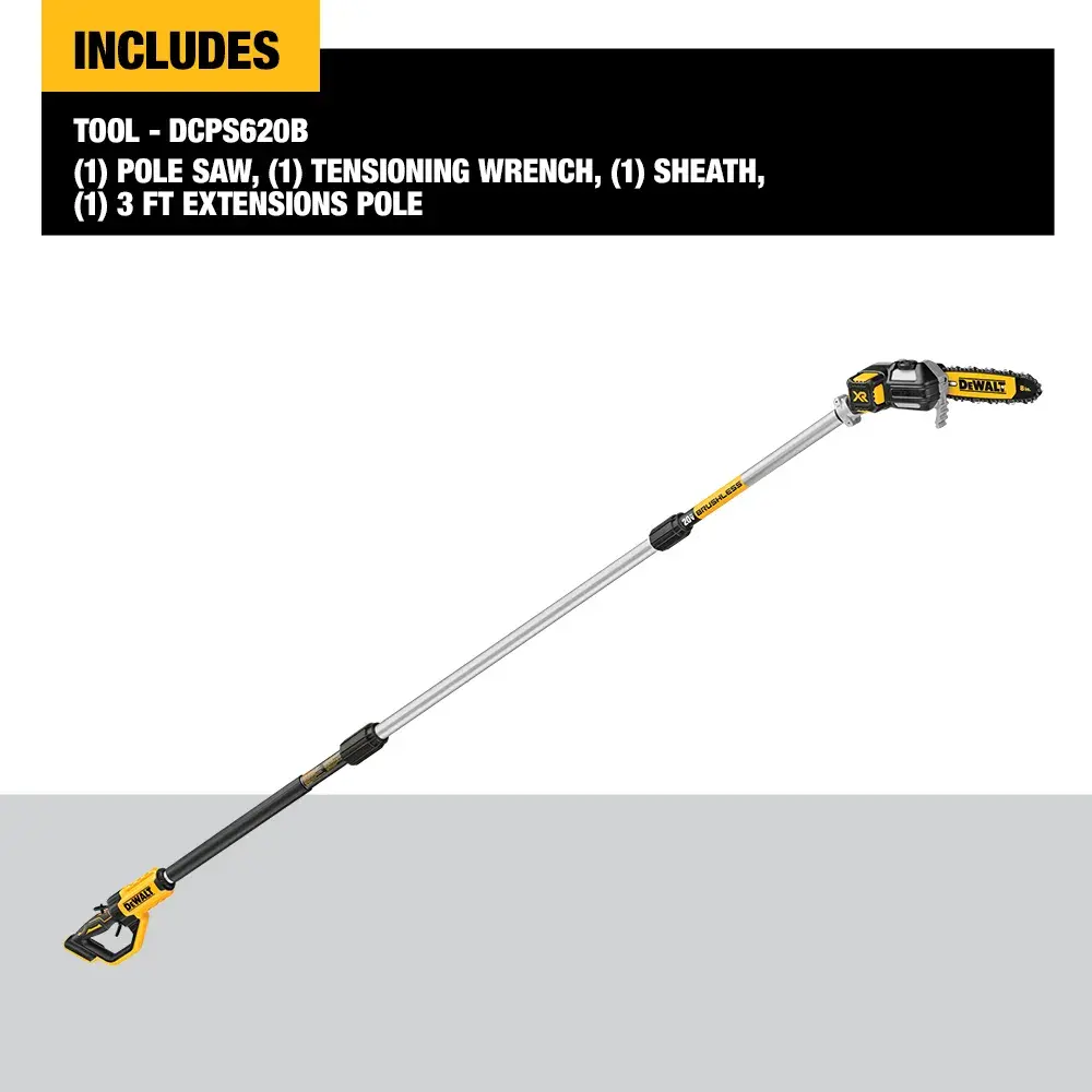 Brushless Cordless Pole Saw pruning branches.