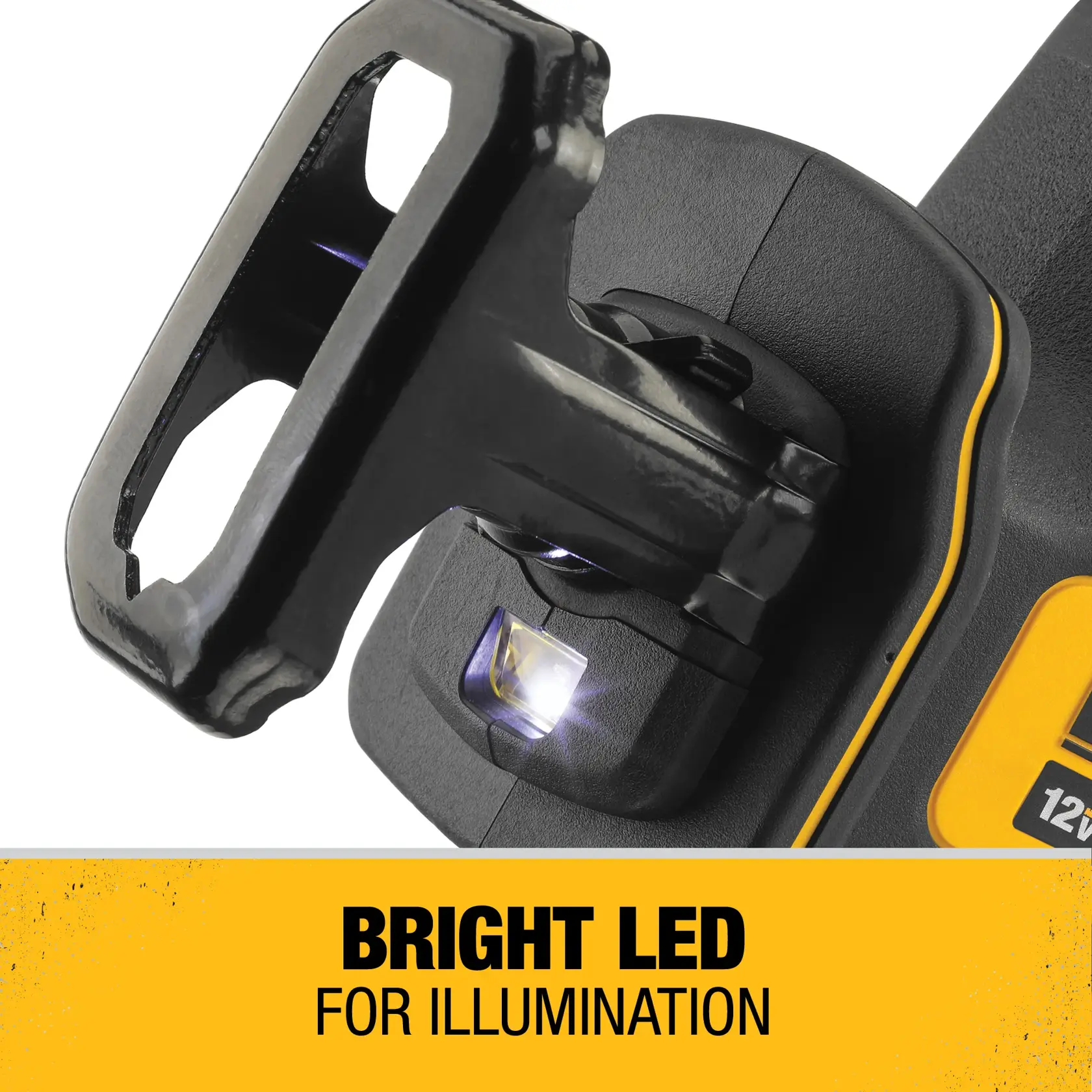 Brushless One-Handed Cordless Reciprocating Saw cutting wooden surface.